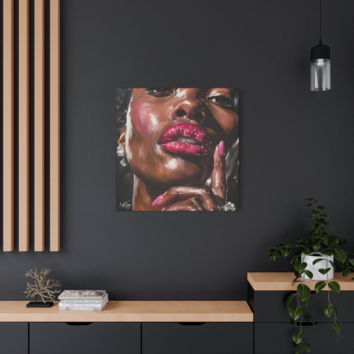 Let Me Tell You A Secret Afrocentric Black Woman Art Canvas Wall Print