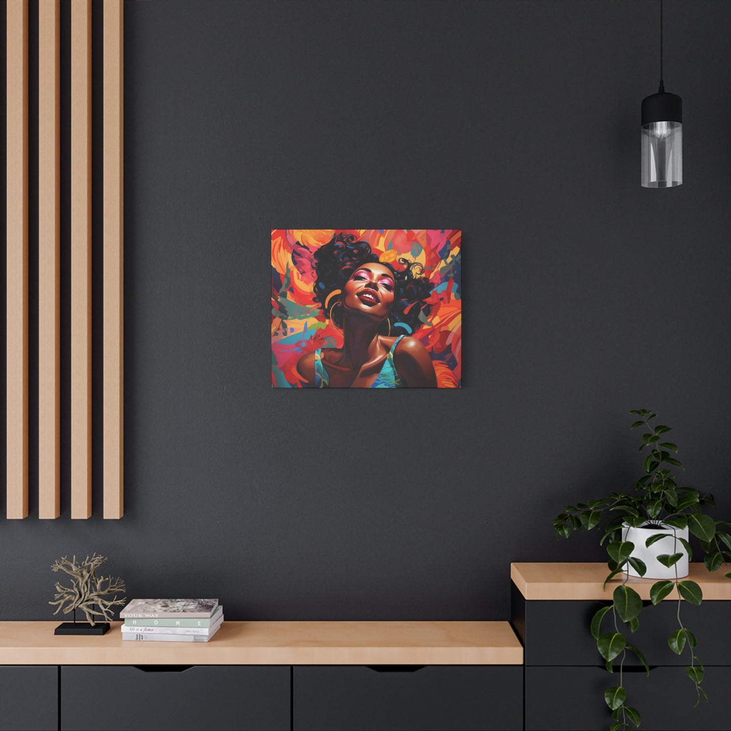 I Am The Embodiment Of Black Joy Afrocentric Black Woman Abstract Art Canvas Wall Print