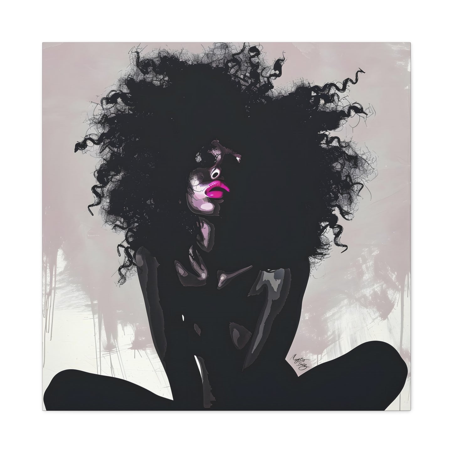I Know You See Me Afrocentric Black Woman Abstract Art Canvas Wall Print