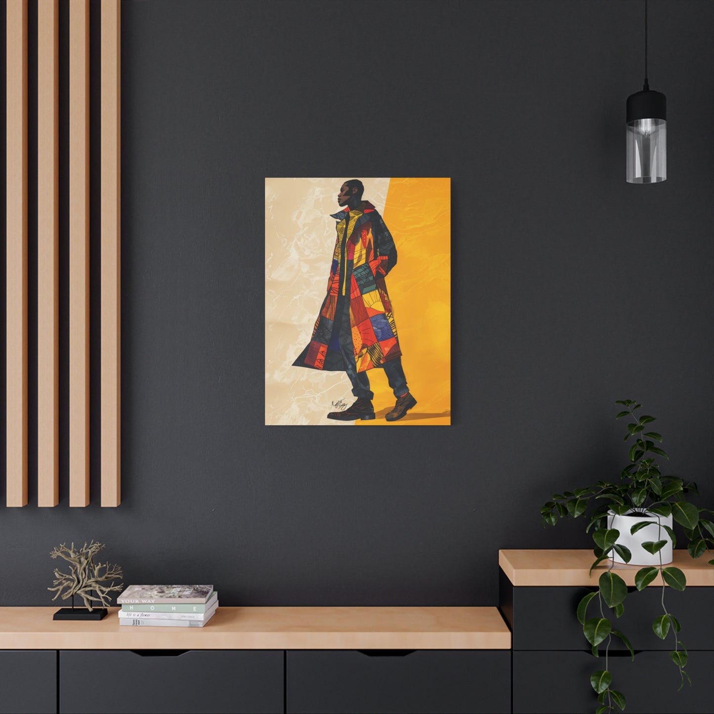 I Am Fashion Forward Afrocentric Black Man Abstract Art Canvas Wall Print