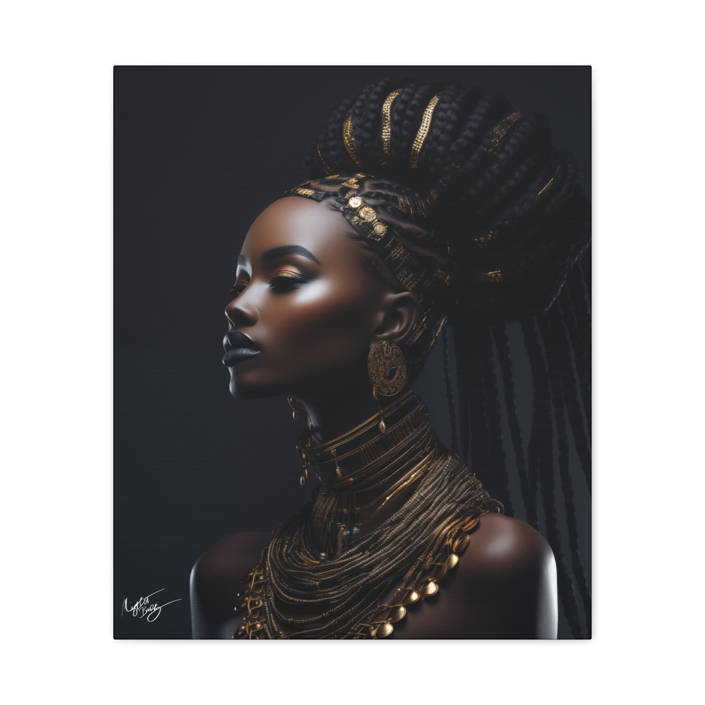 Hair Goals Afrocentric Black Woman Art Canvas Wall Print