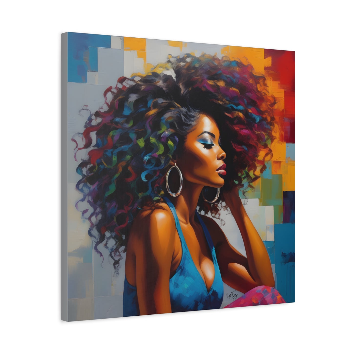 Beauty As Purpose Afrocentric Black Woman Art Canvas Wall Print