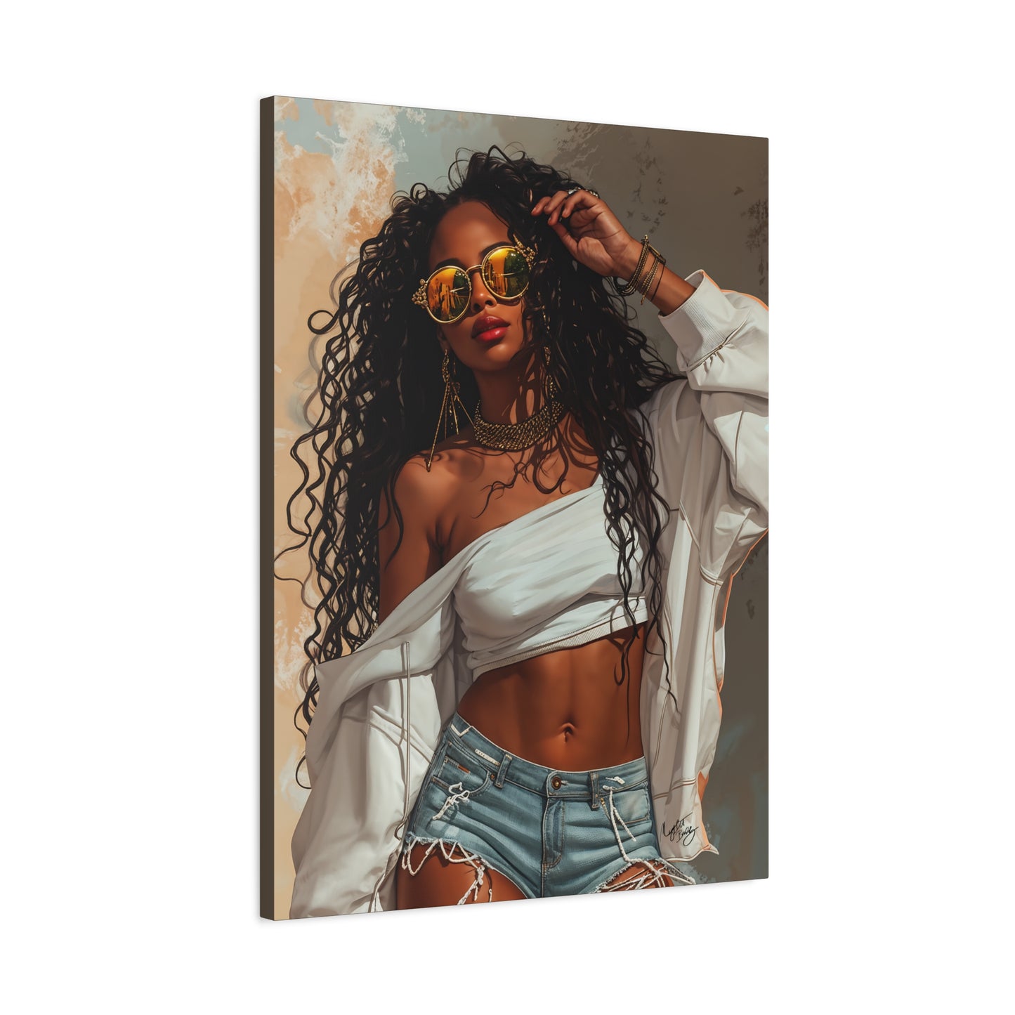 Never Let Them See You Sweat Afrocentric Black Woman Art Canvas Wall Print