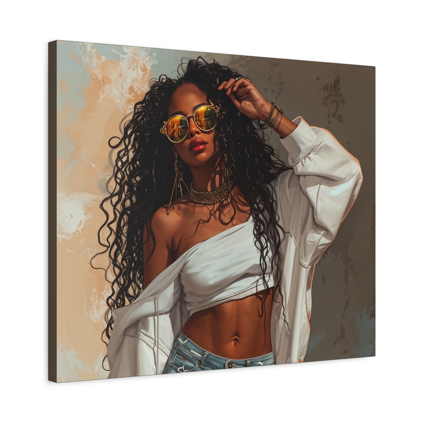 Never Let Them See You Sweat Afrocentric Black Woman Art Canvas Wall Print