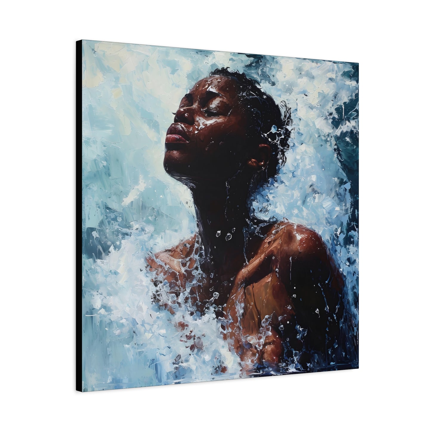 Refreshed Afrocentric Black Woman Art Canvas Wall Print