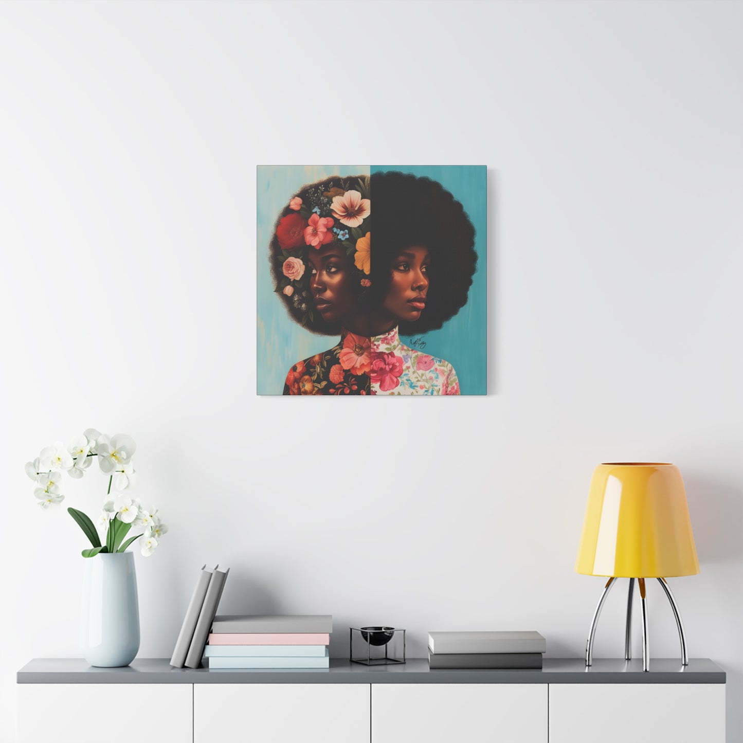 Duality Afrocentric Black Woman Art Canvas Wall Print