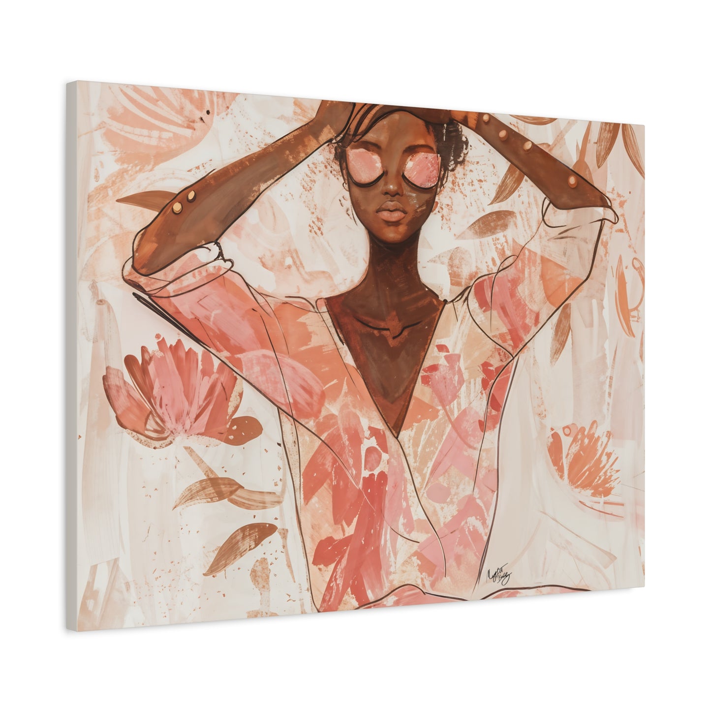 Relax It Will Be Okay Afrocentric Black Woman Abstract Art Canvas Wall Print