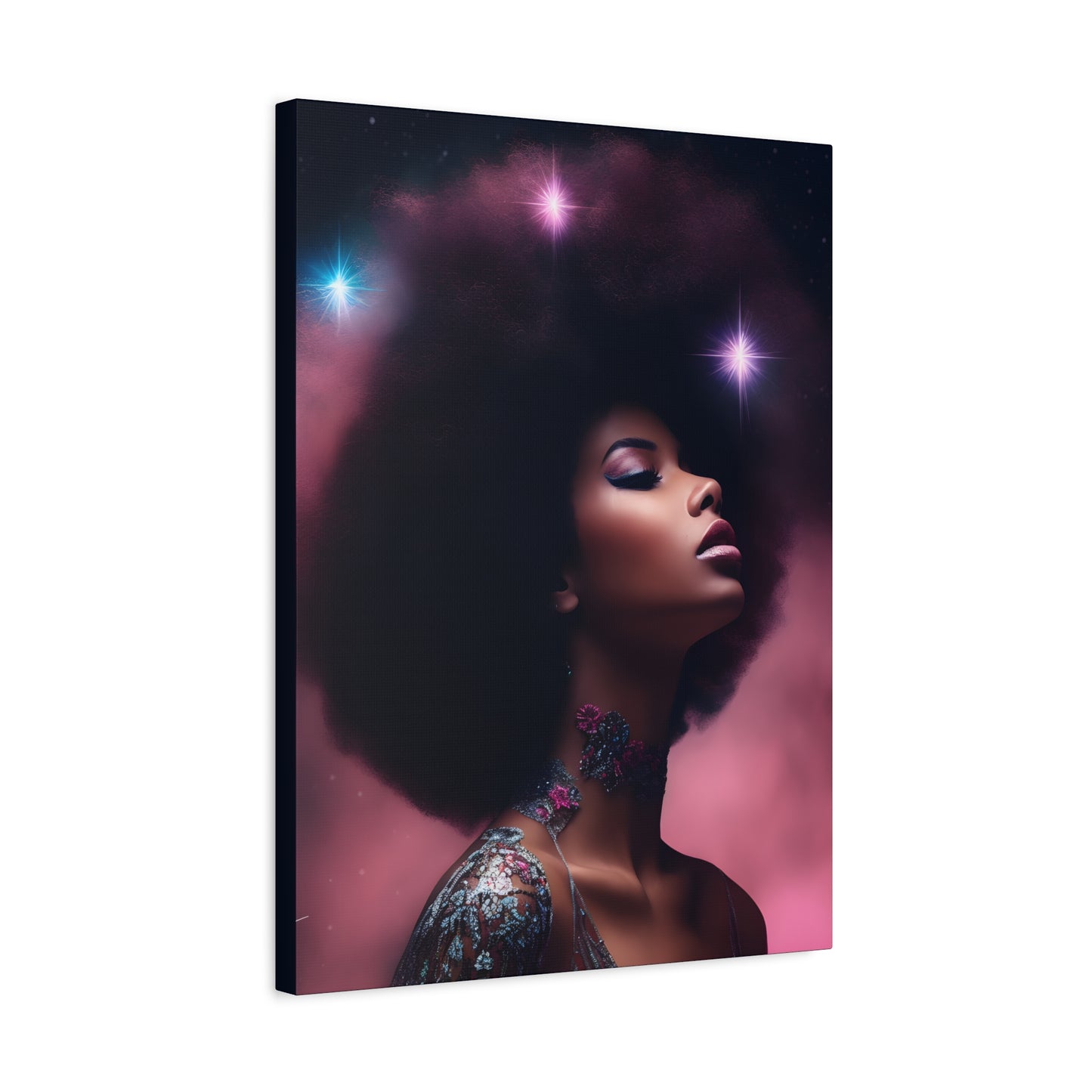 An Afrocentric Universe Fantasy Black Woman Canvas Wall Print