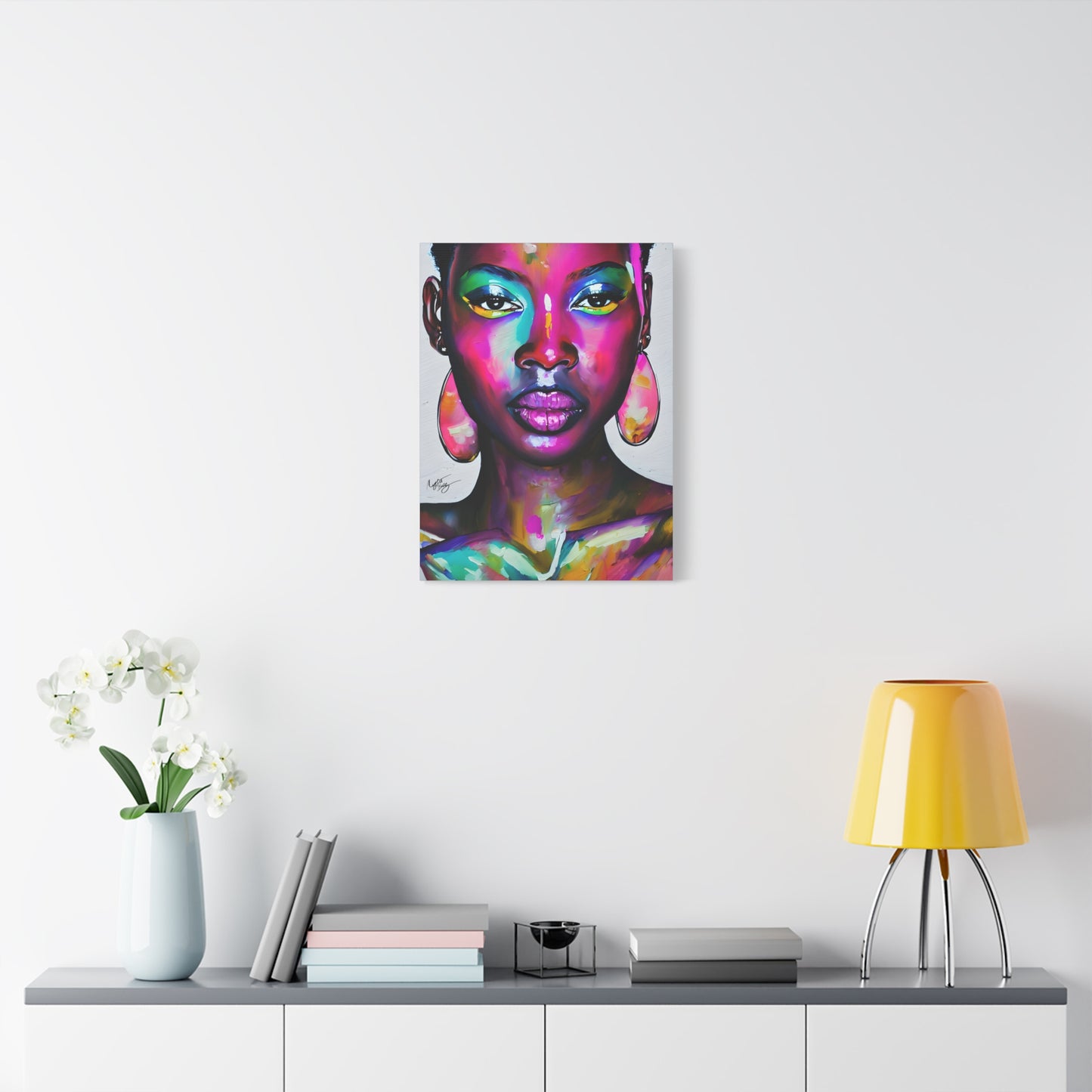 Malika Knows Afrocentric Black Woman Abstract Art Canvas Wall Print