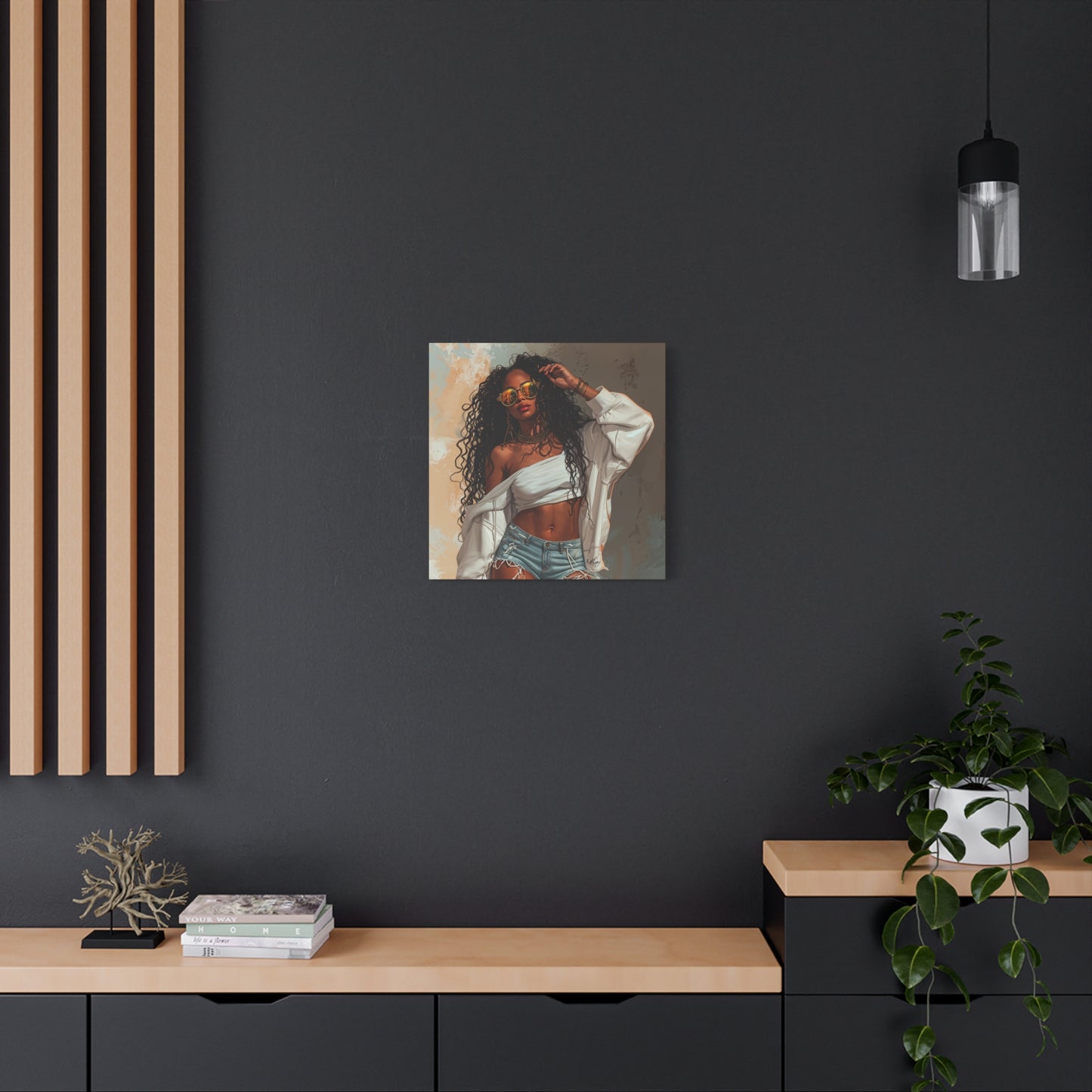 Never Let Them See You Sweat Afrocentric Black Woman Art Canvas Wall Print