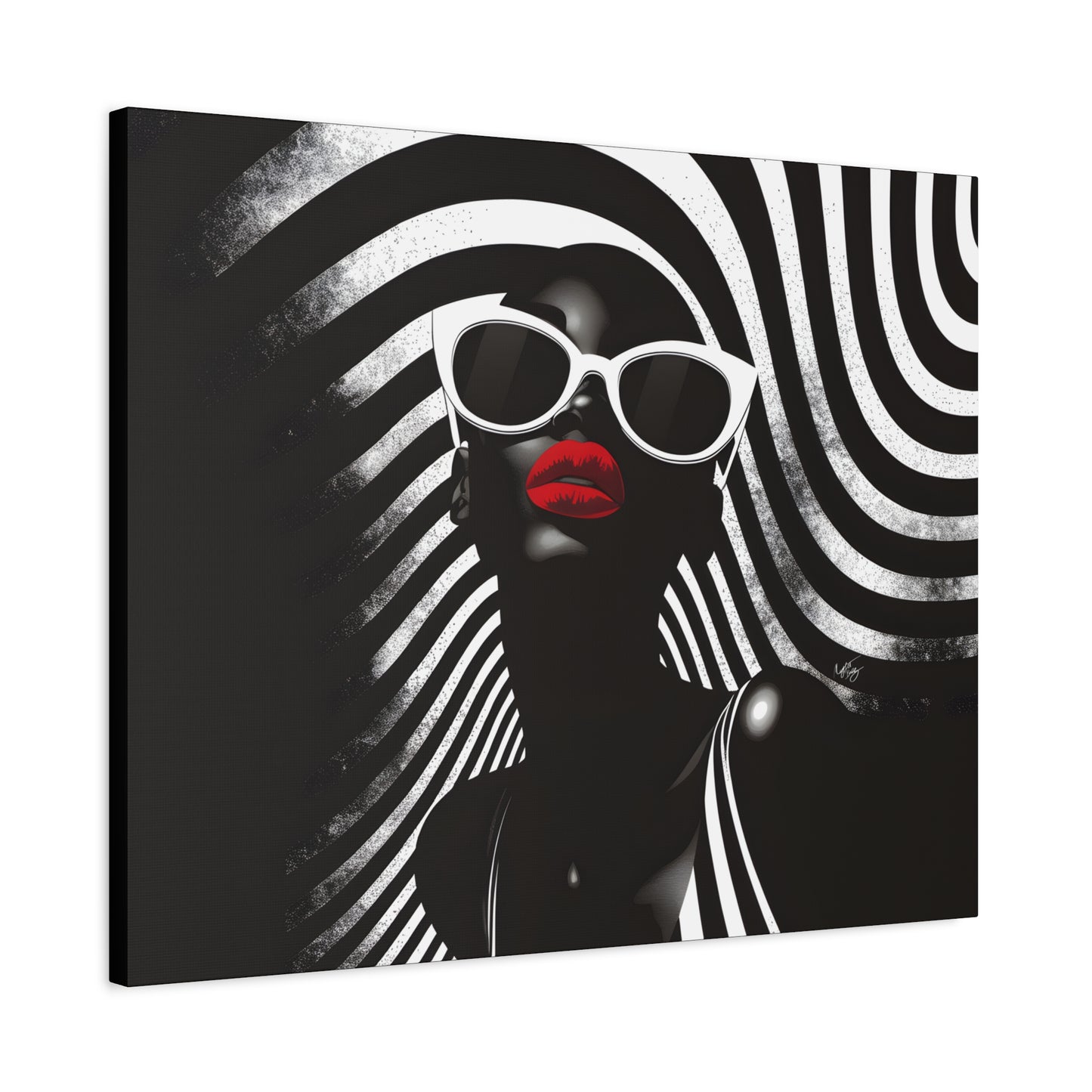Beauty In Black And White Afrocentric Black Woman Art Canvas Wall Print