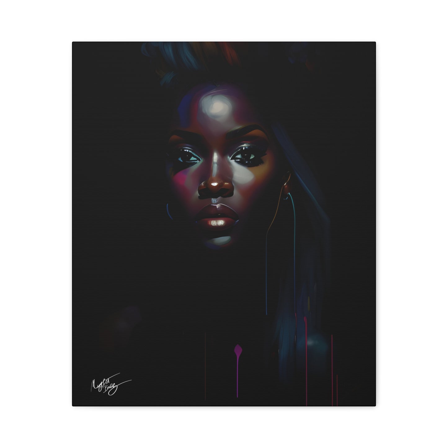 The Look Black Woman Abstract Artwork Canvas Wall Print