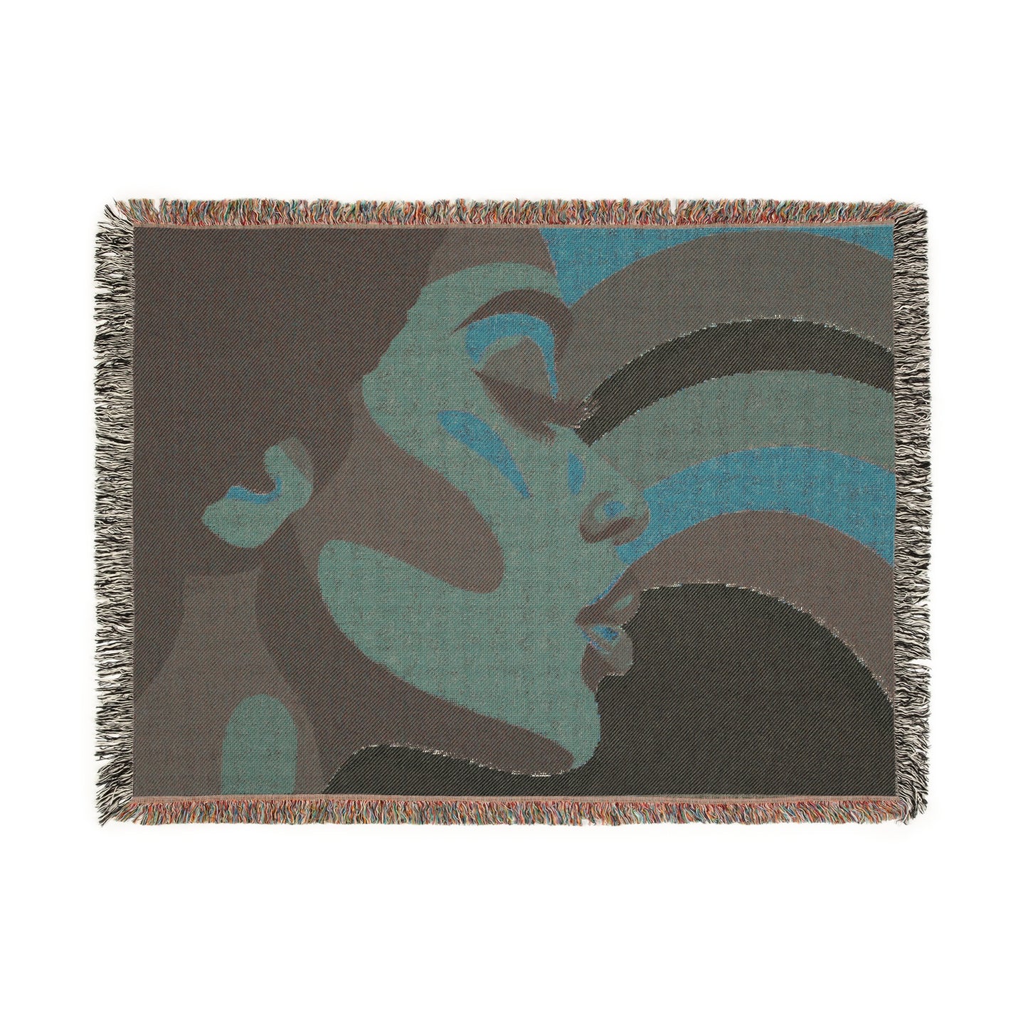 Shades of Peace Afrocentric Black Woman Abstract Art Woven Throw Blanket
