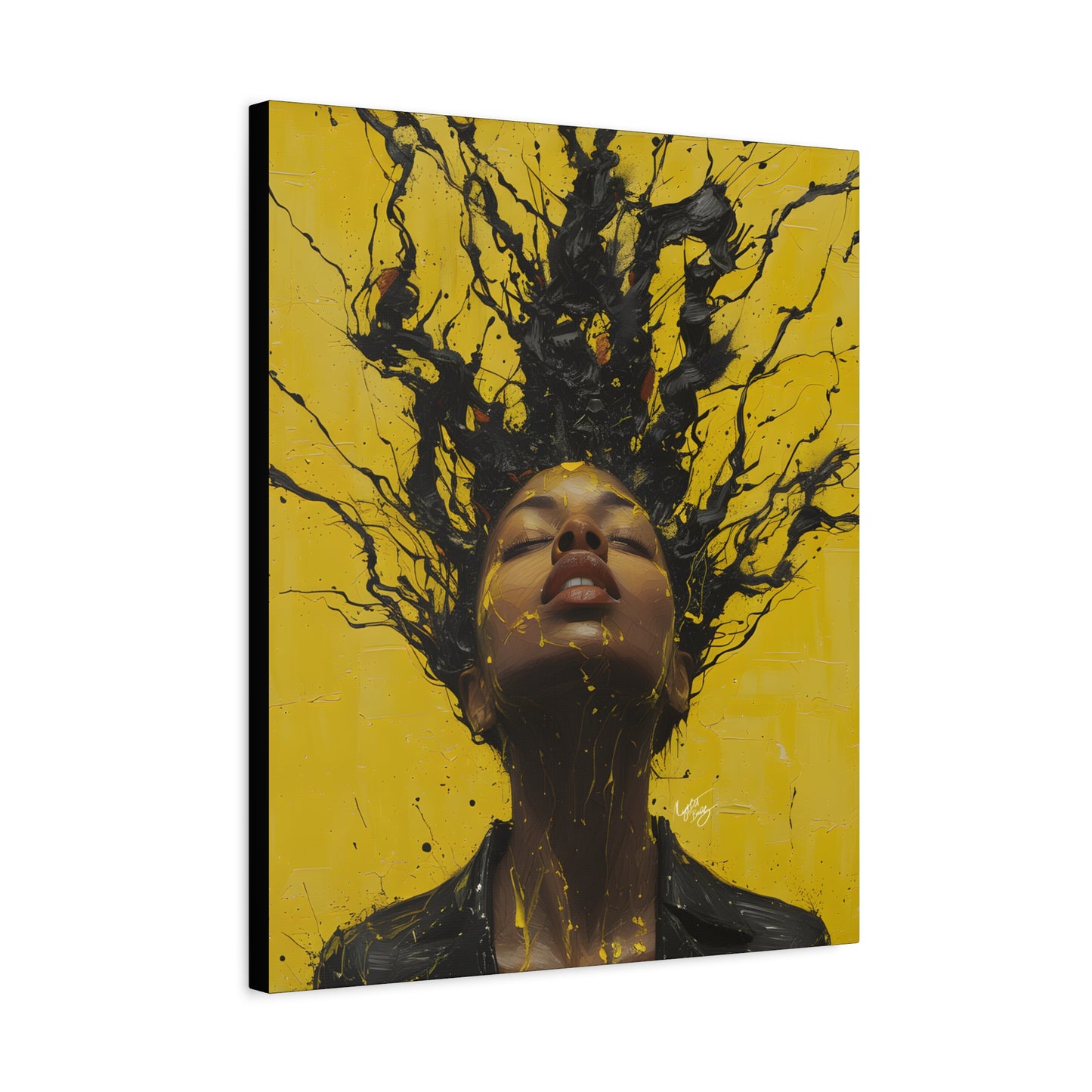 Hype Afrocentric Black Woman Art Canvas Wall Print