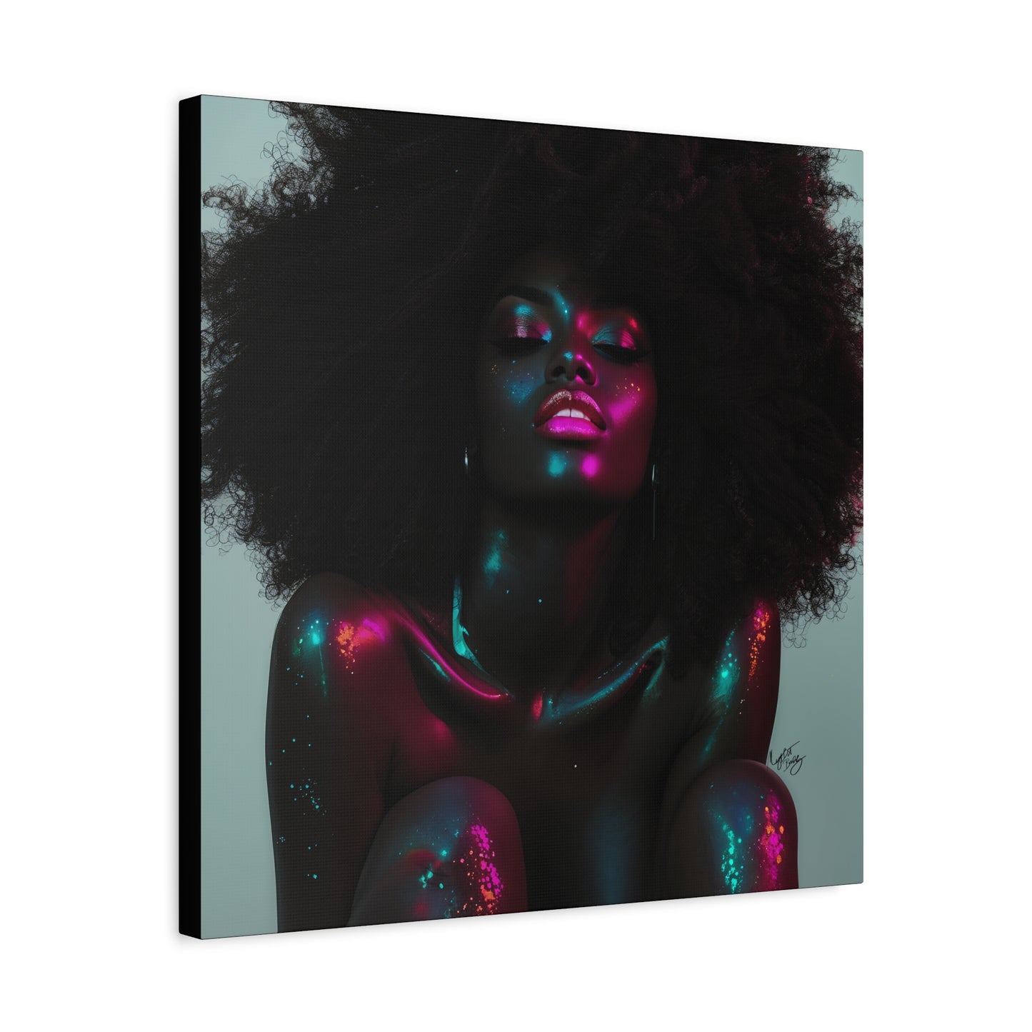 Sometimes It's A Little Hot Afrocentric Black Woman Art Canvas Wall Print