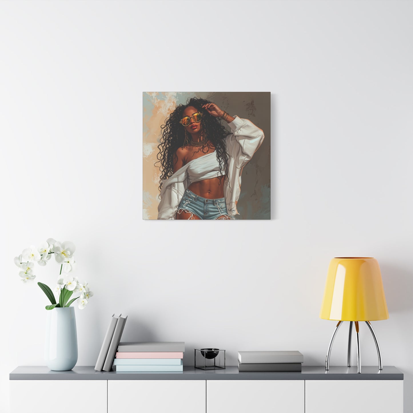 Never Let Them See You Sweat Afrocentric Black Woman Art Canvas Wall Print