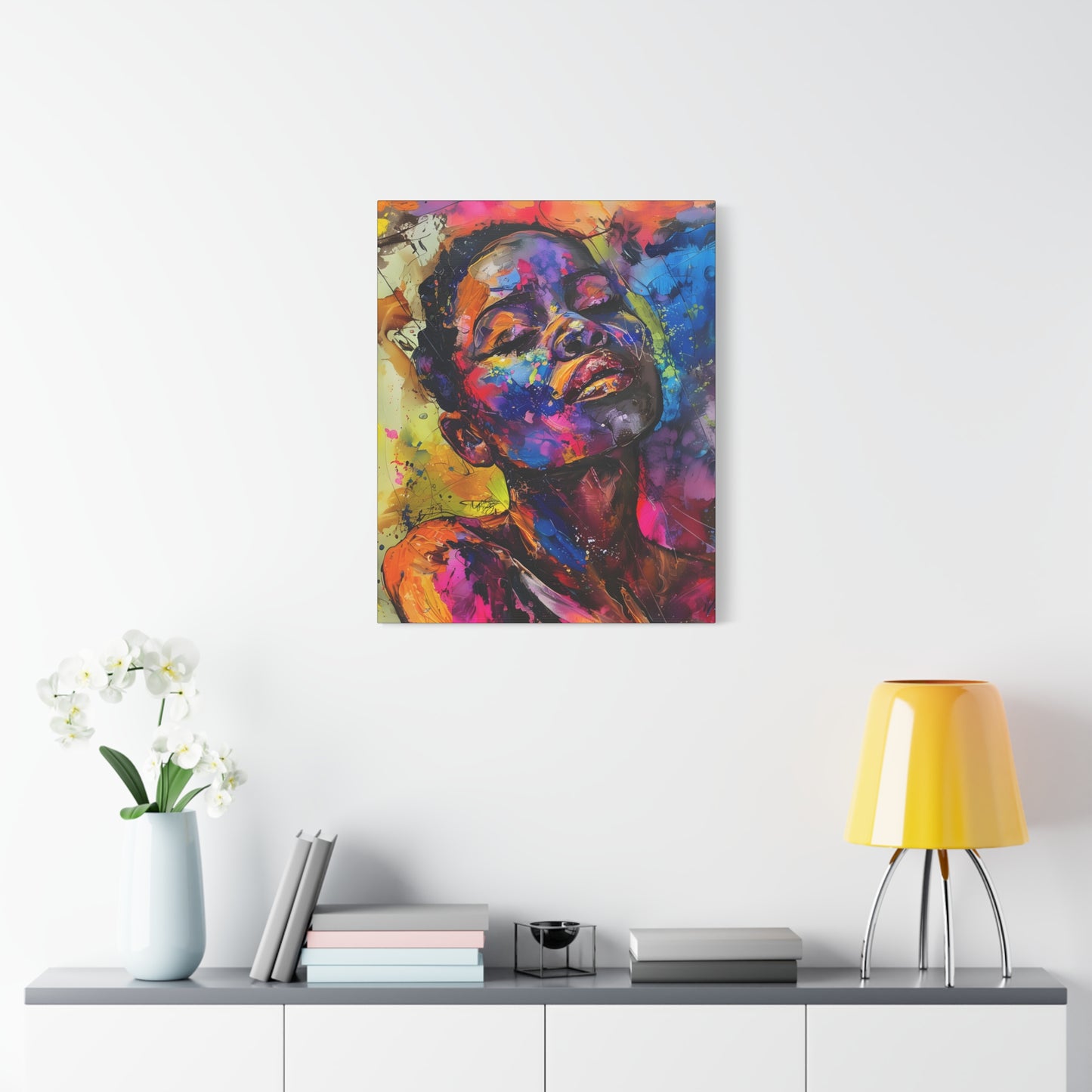 Beautiful and At Peace Afrocentric Black Woman Art Canvas