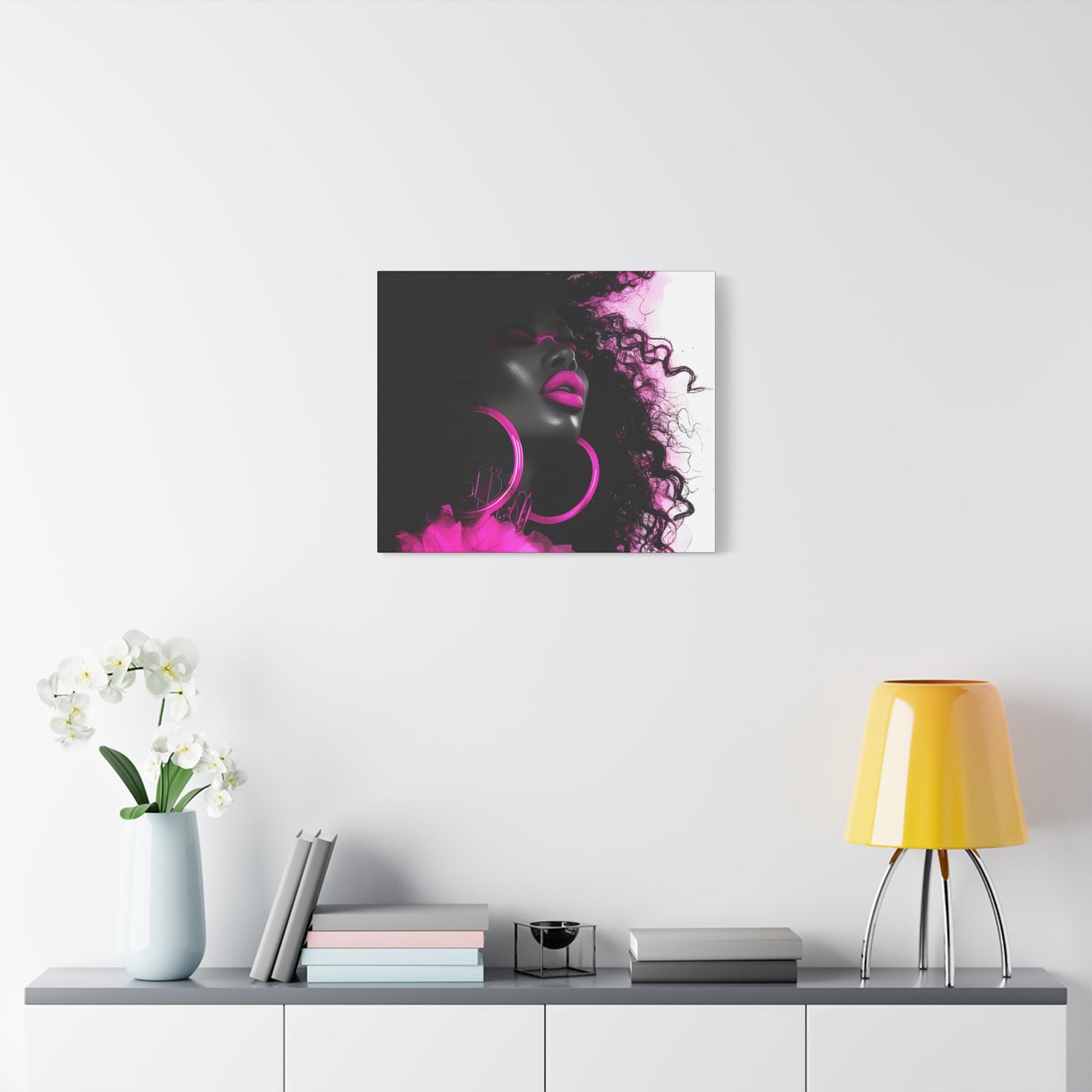 This Pink Is A Mood Afrocentric Black Woman Art Canvas Wall Print