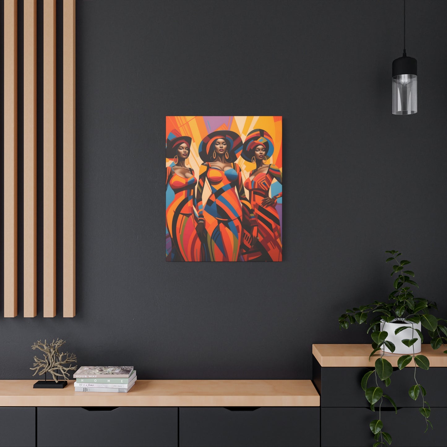 The Sisters Afrocentric Abstract Fantasy Black Woman Art Canvas Wall Print
