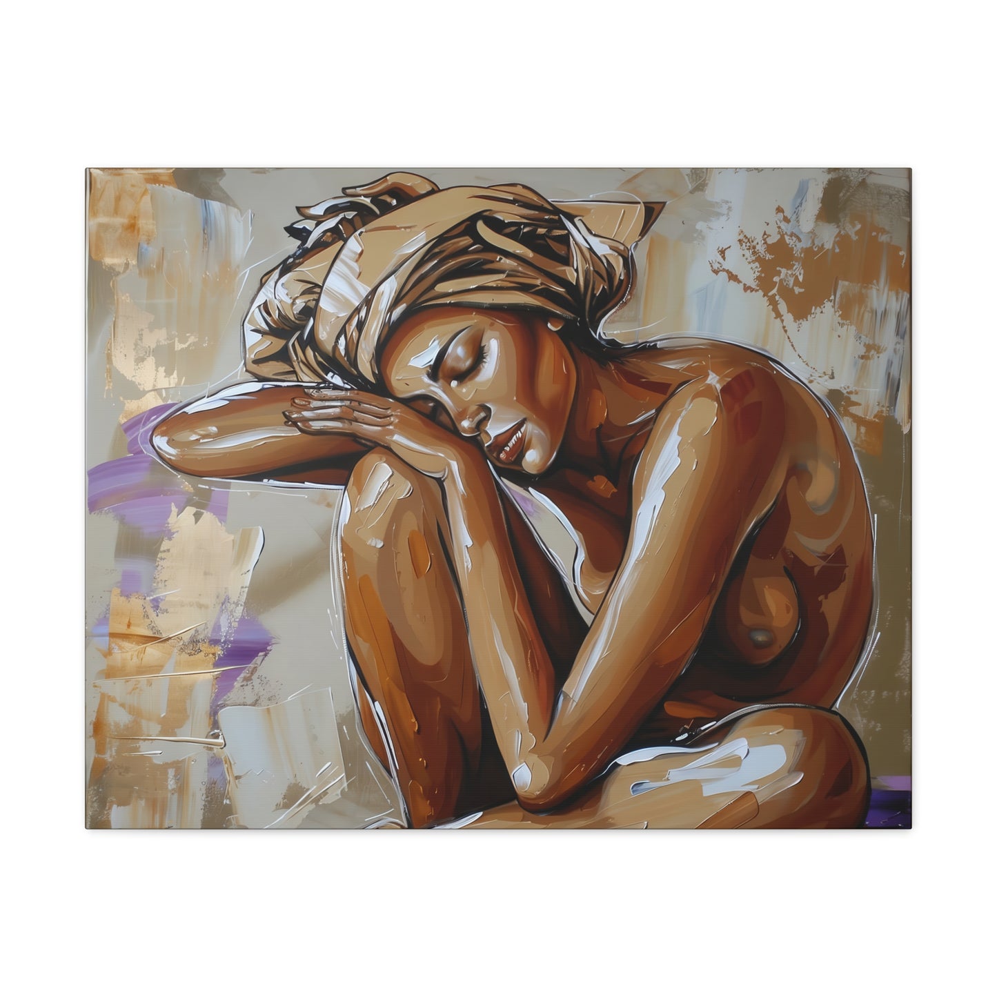 Home Alone Black Woman Art Canvas Wall Print