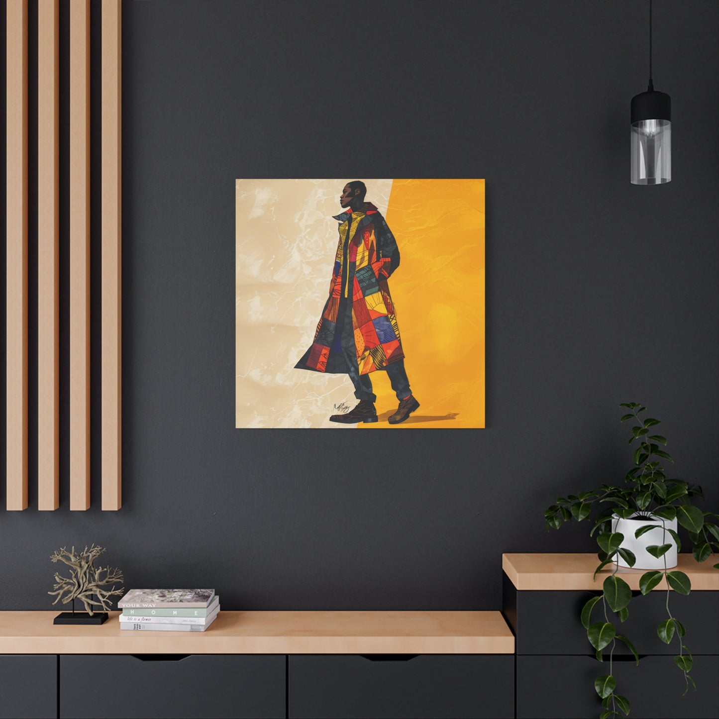 I Am Fashion Forward Afrocentric Black Man Abstract Art Canvas Wall Print