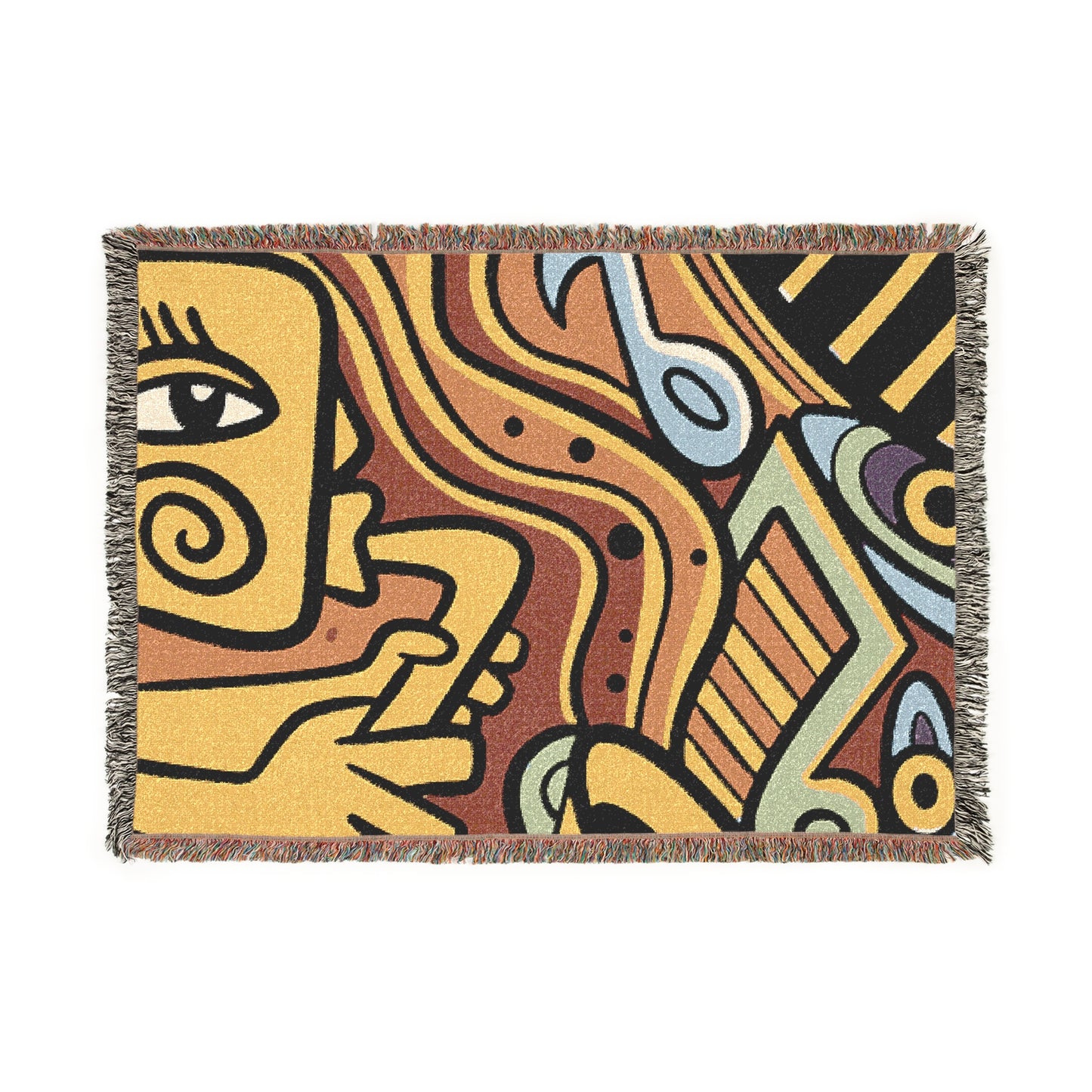 A Little Jazzy Abstract Art Woven Throw Blanket