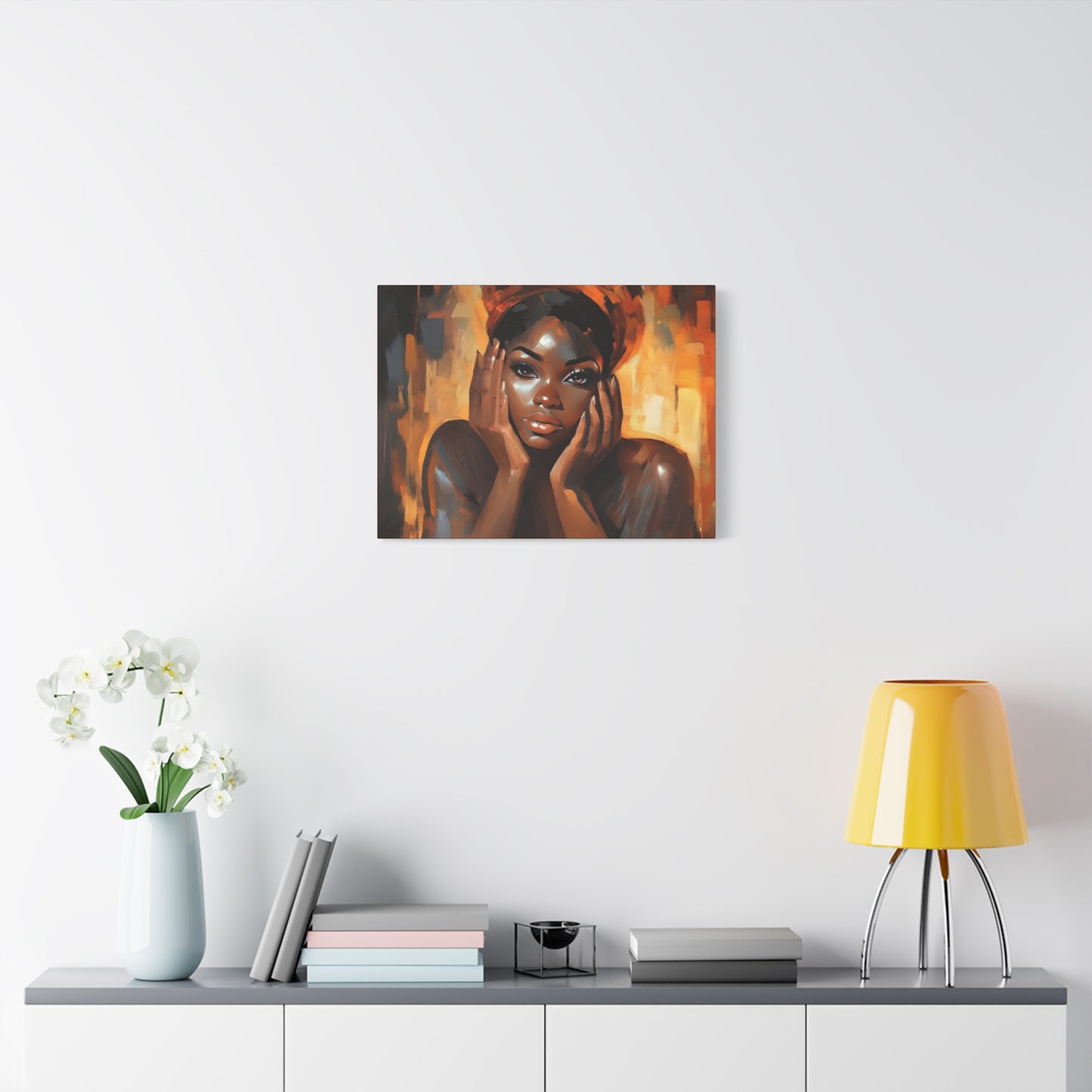 Hello Afrocentric Black Woman Art Canvas Wall Print
