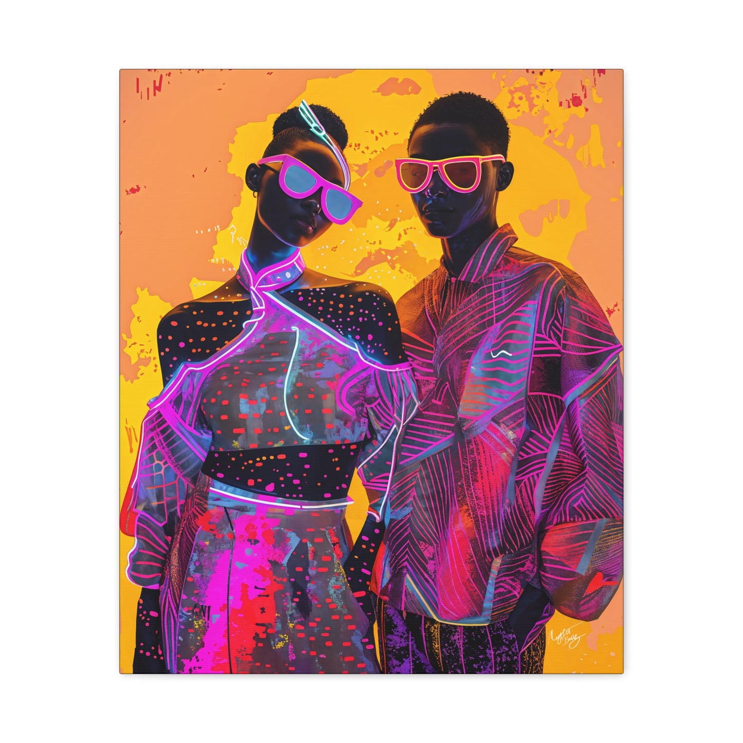 You Know We're Fly Afrocentric Black Abstract Art Canvas Wall Print