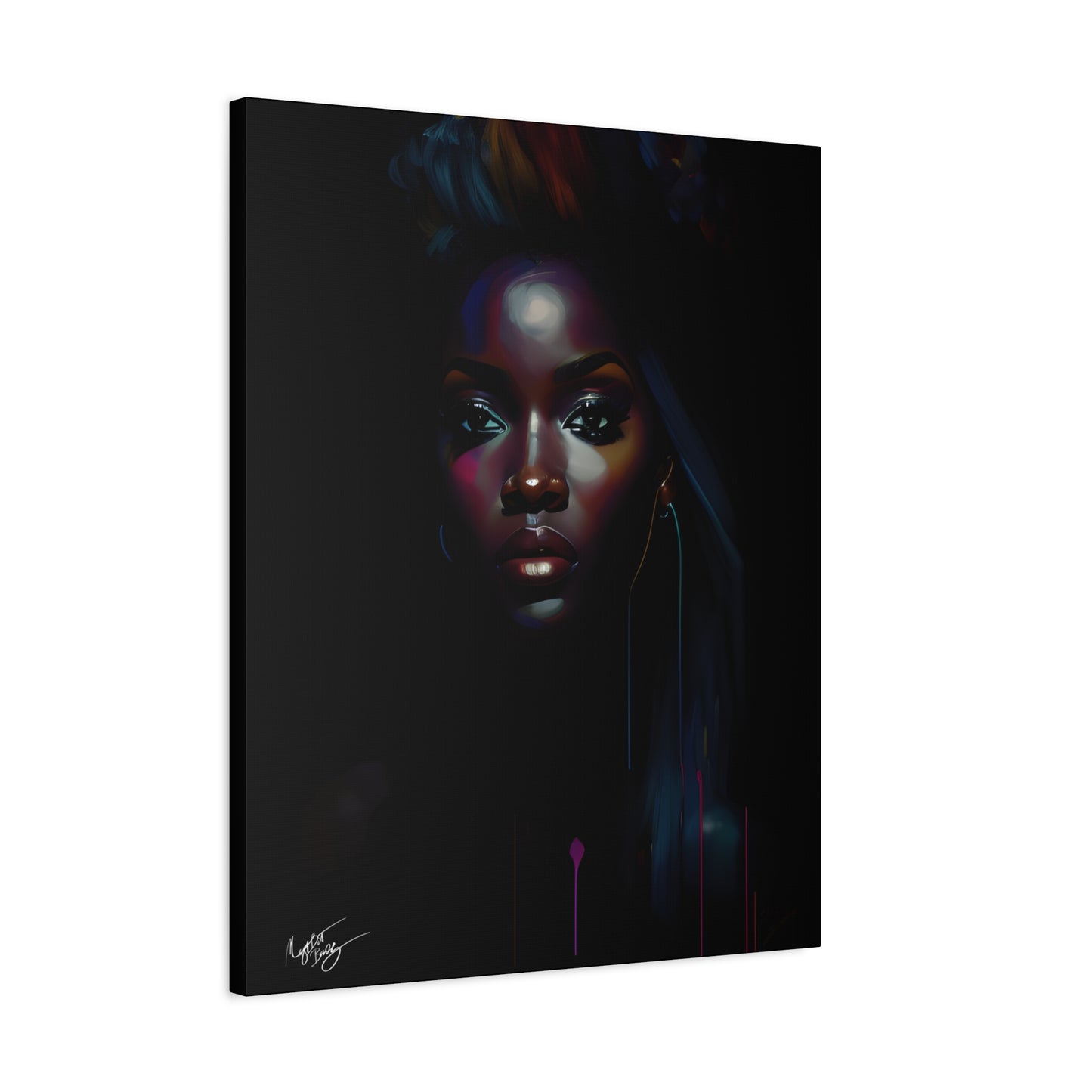 The Look Black Woman Abstract Artwork Canvas Wall Print