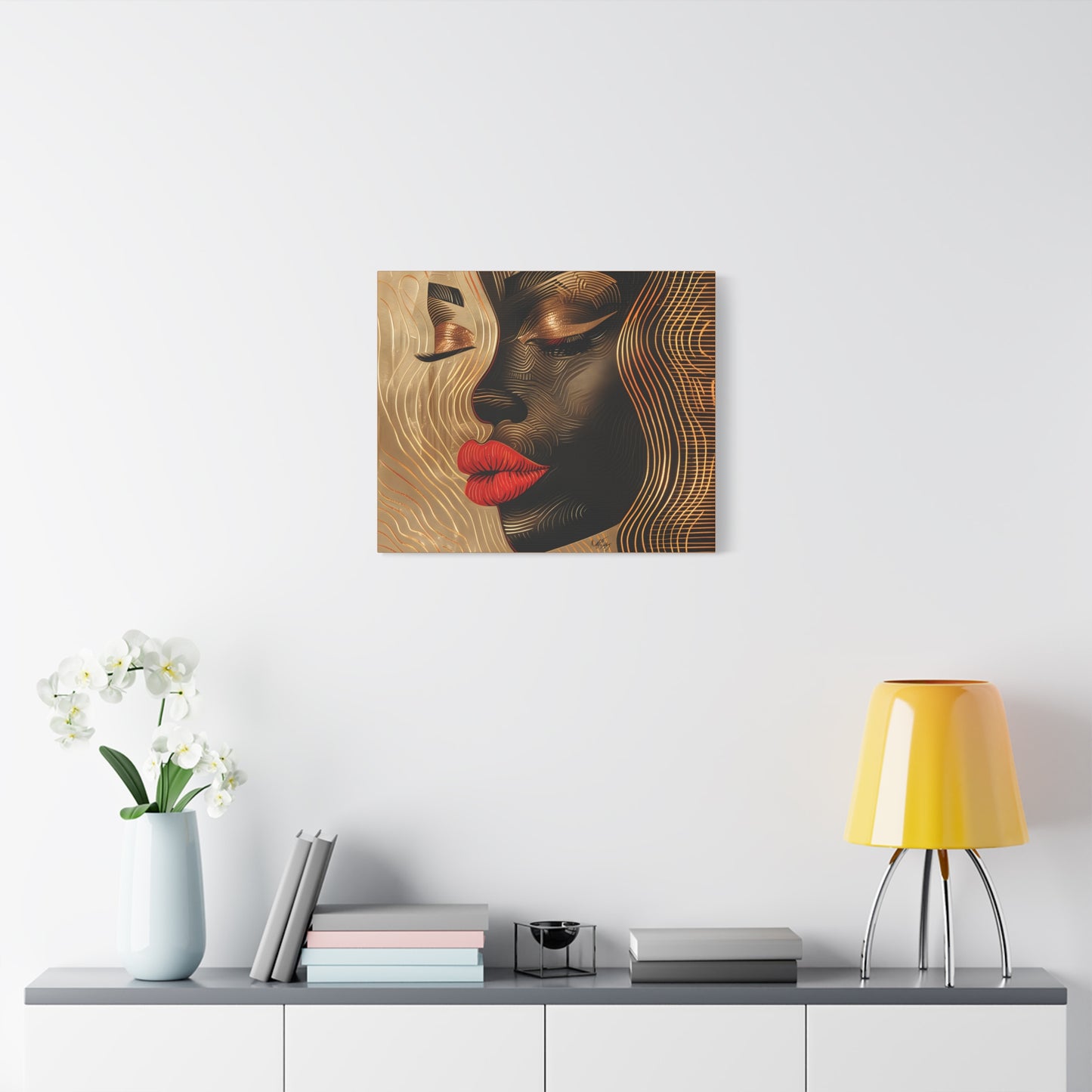 Enswirled Afrocentric Black Woman Abstract Art Canvas Wall Print