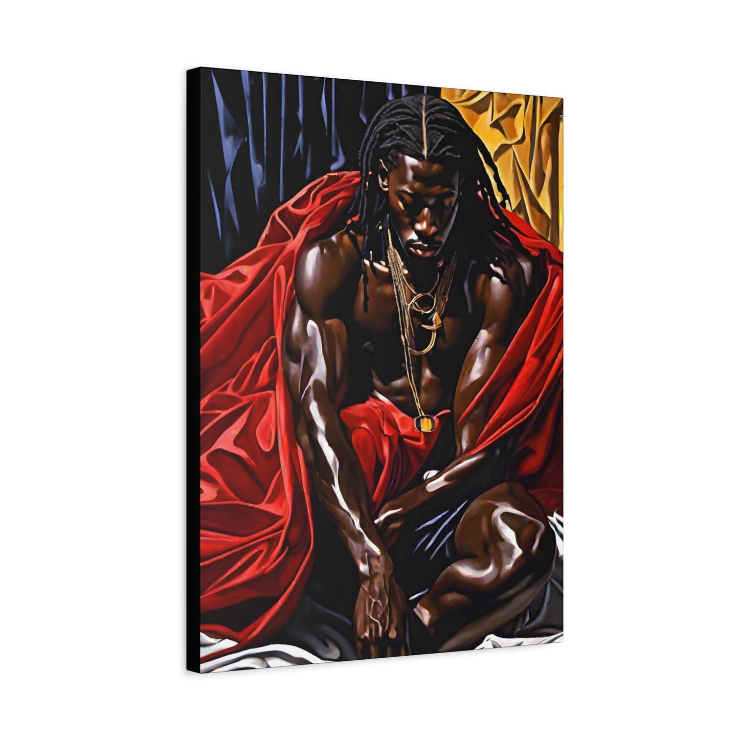 Thoughts And Desires Afrocentric Black Artwork Canvas Wall Print