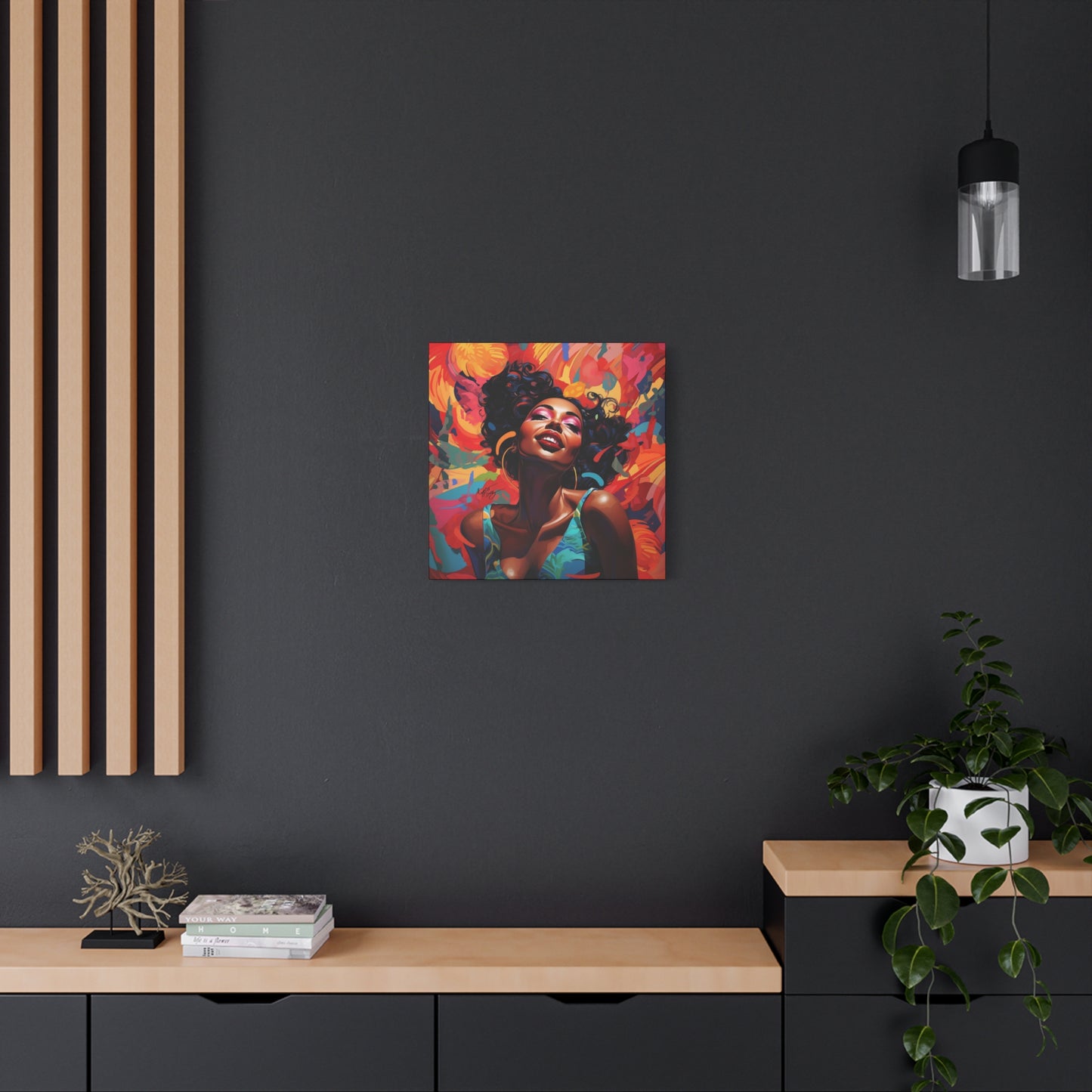 I Am The Embodiment Of Black Joy Afrocentric Black Woman Abstract Art Canvas Wall Print