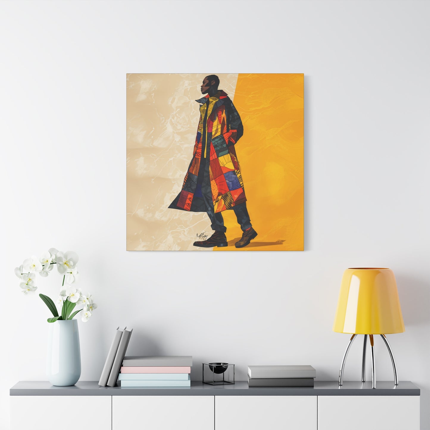 I Am Fashion Forward Afrocentric Black Man Abstract Art Canvas Wall Print