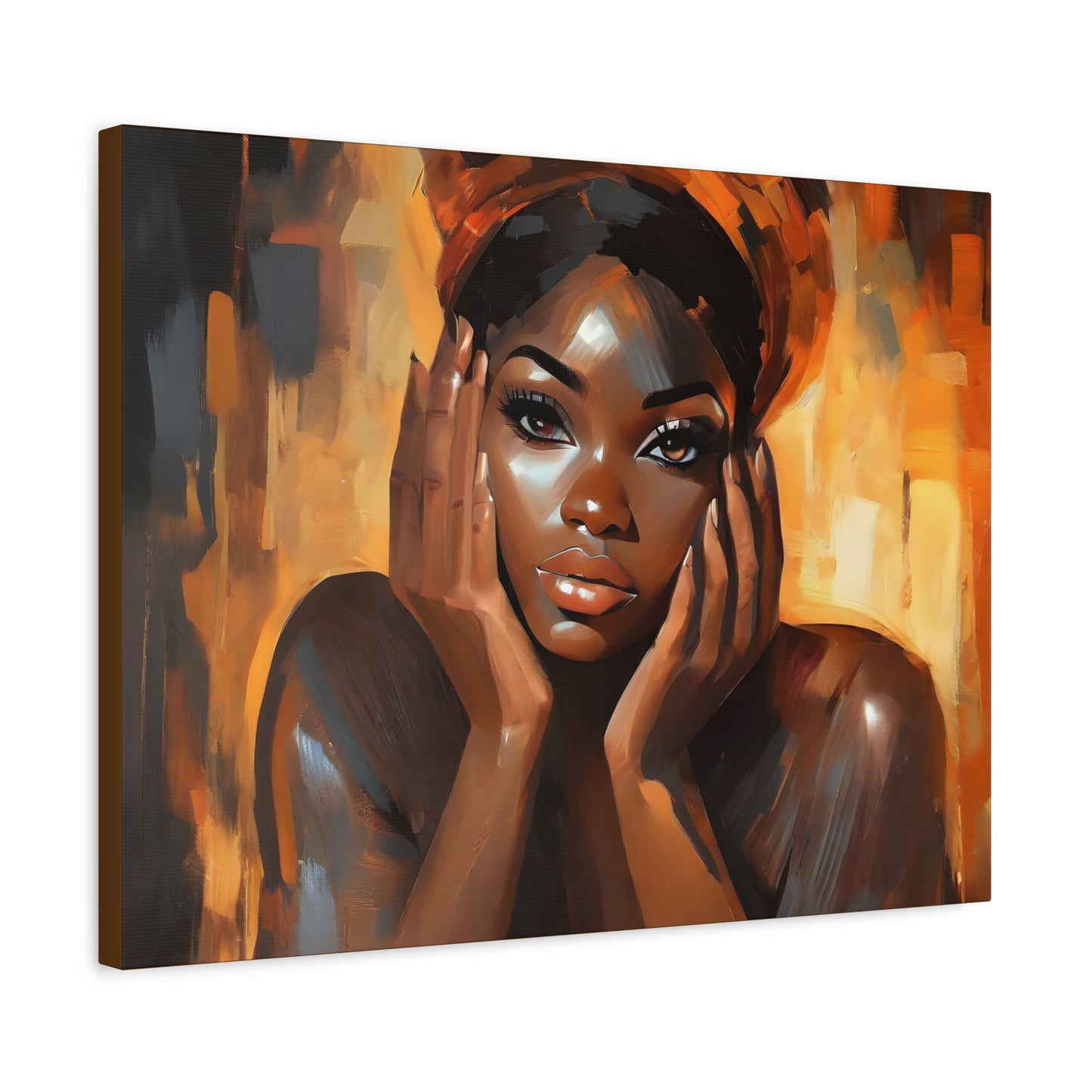 Hello Afrocentric Black Woman Art Canvas Wall Print
