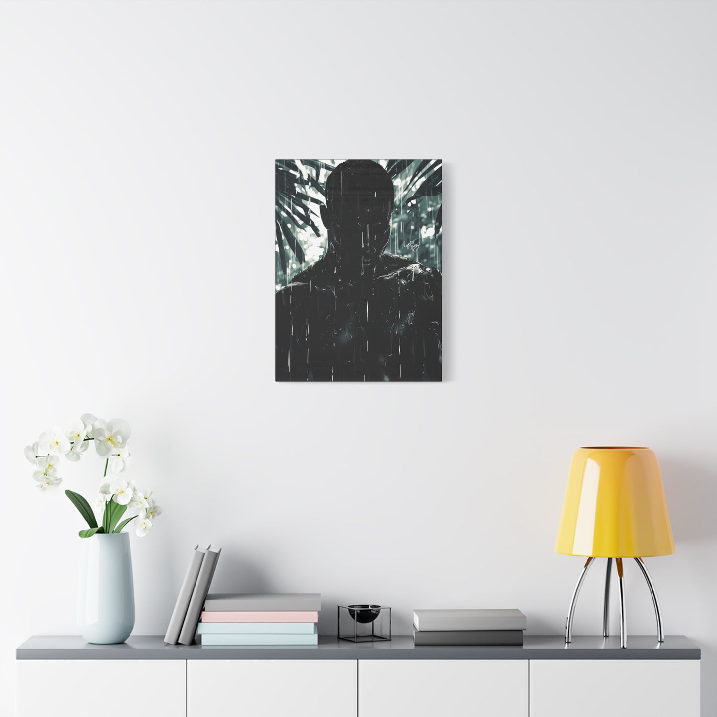 Rainy Days Aren't That Bad Afrocentric Black Man Art Canvas Wall Print