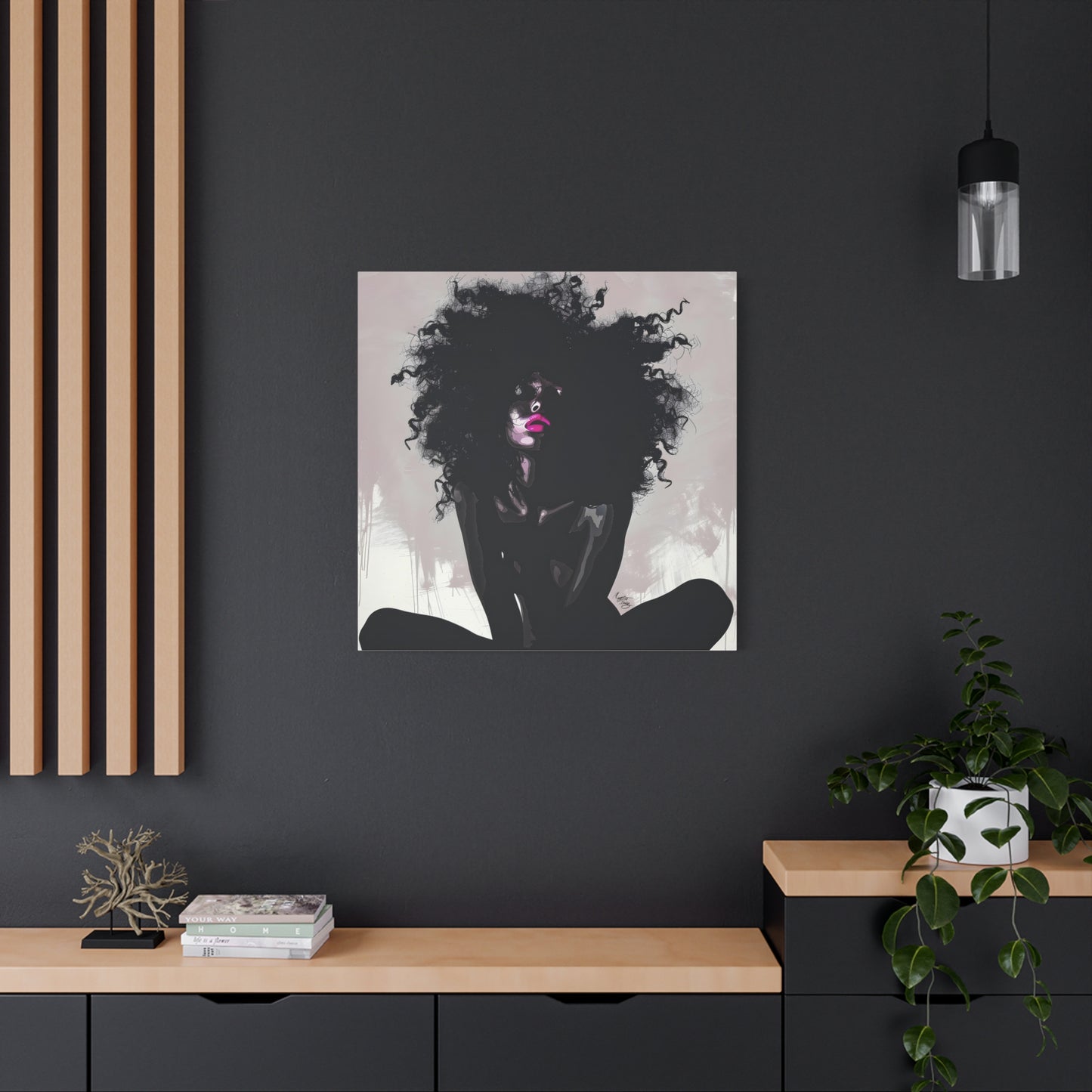 I Know You See Me Afrocentric Black Woman Abstract Art Canvas Wall Print