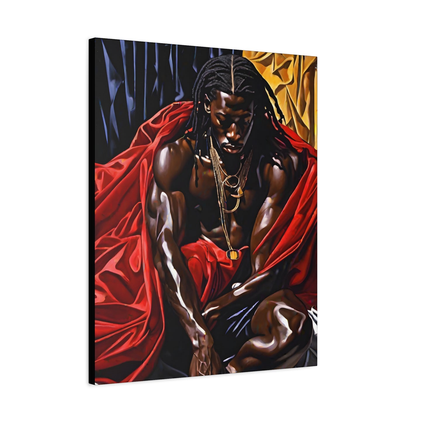Thoughts And Desires Afrocentric Black Artwork Canvas Wall Print