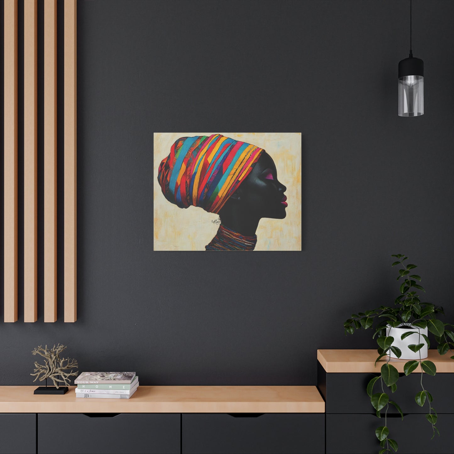 Regal Thoughts Afrocentric Black Woman Art Canvas Wall Print
