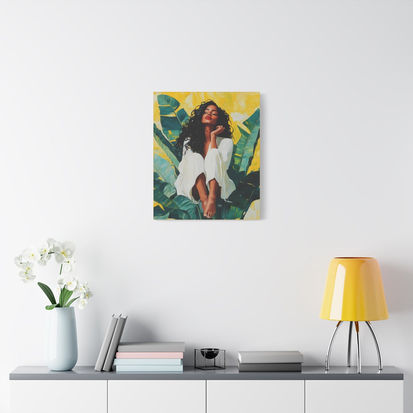 It's A Beautiful Day Afrocentric Black Woman Abstract Art Canvas Wall Print