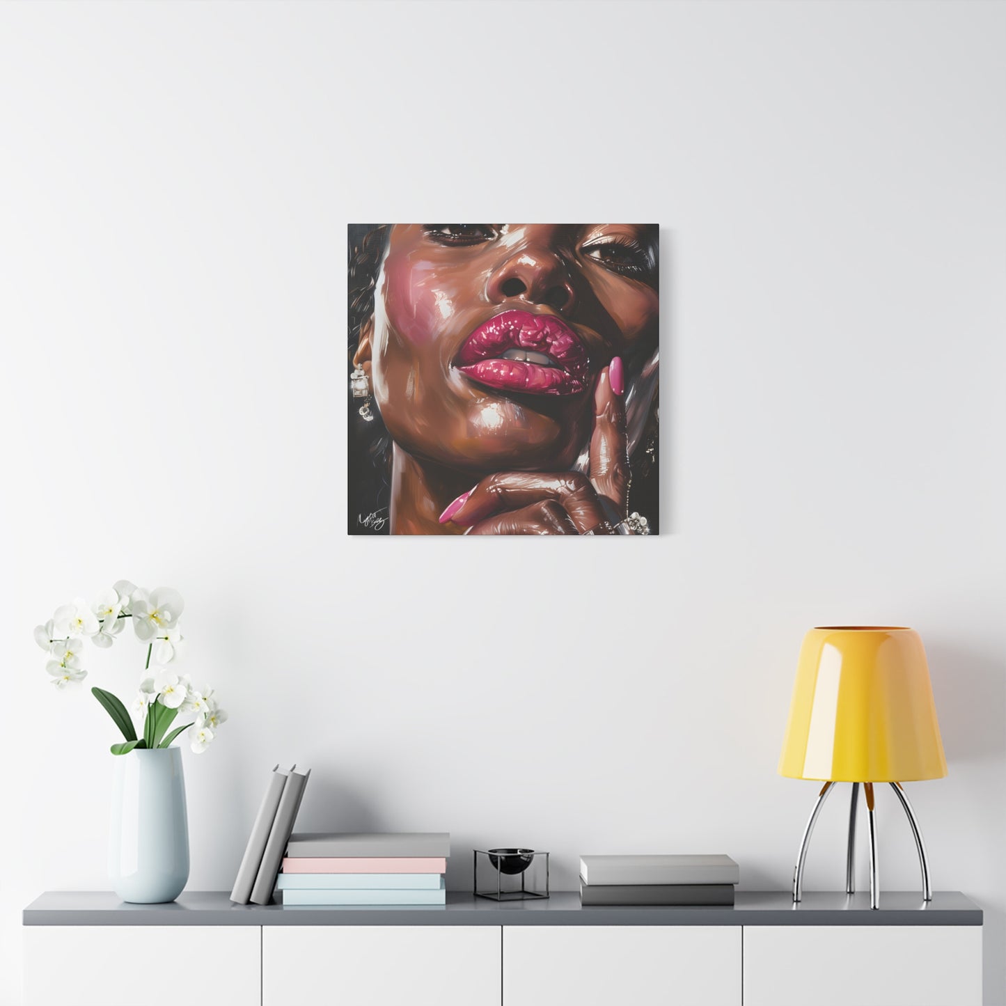 Let Me Tell You A Secret Afrocentric Black Woman Art Canvas Wall Print