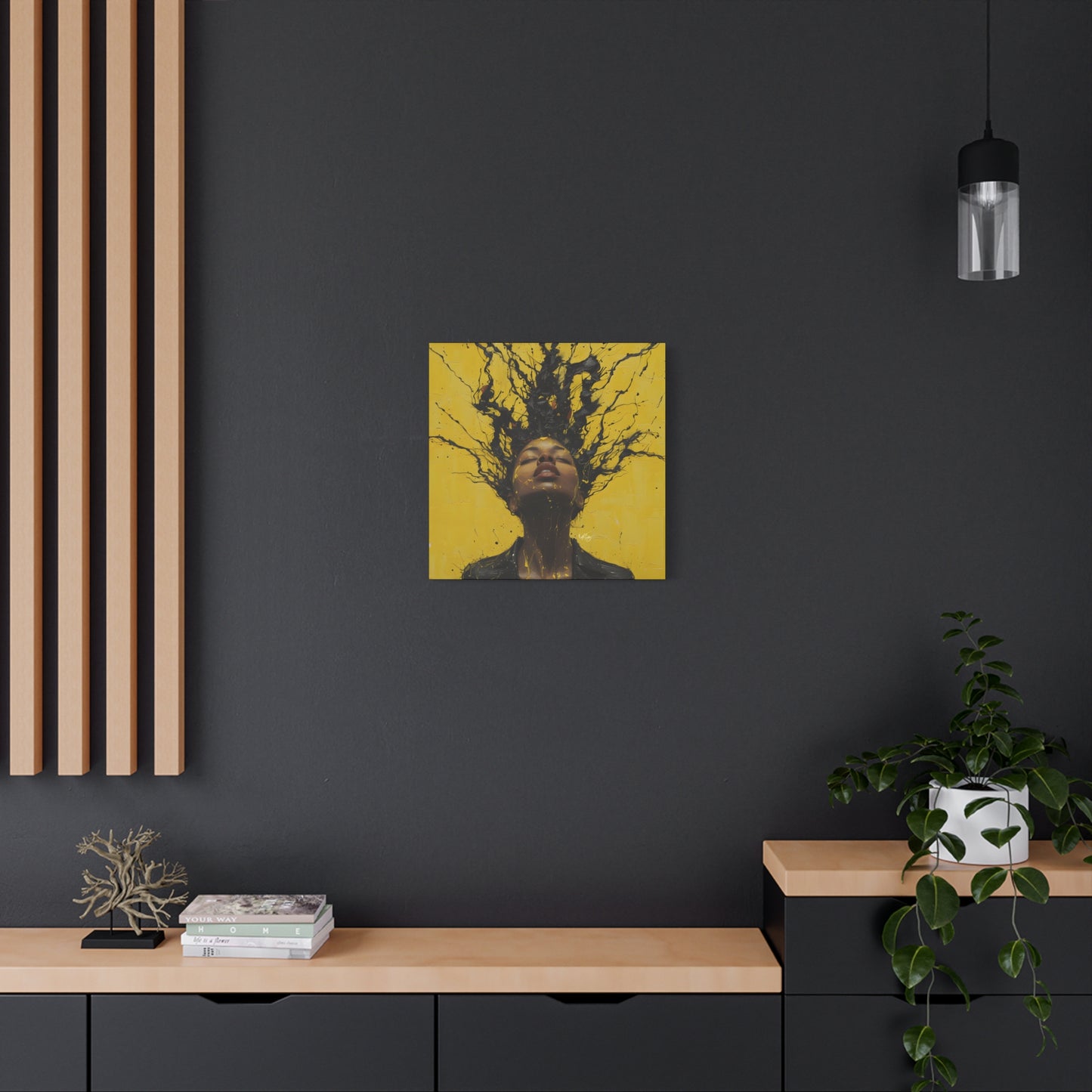 Hype Afrocentric Black Woman Art Canvas Wall Print