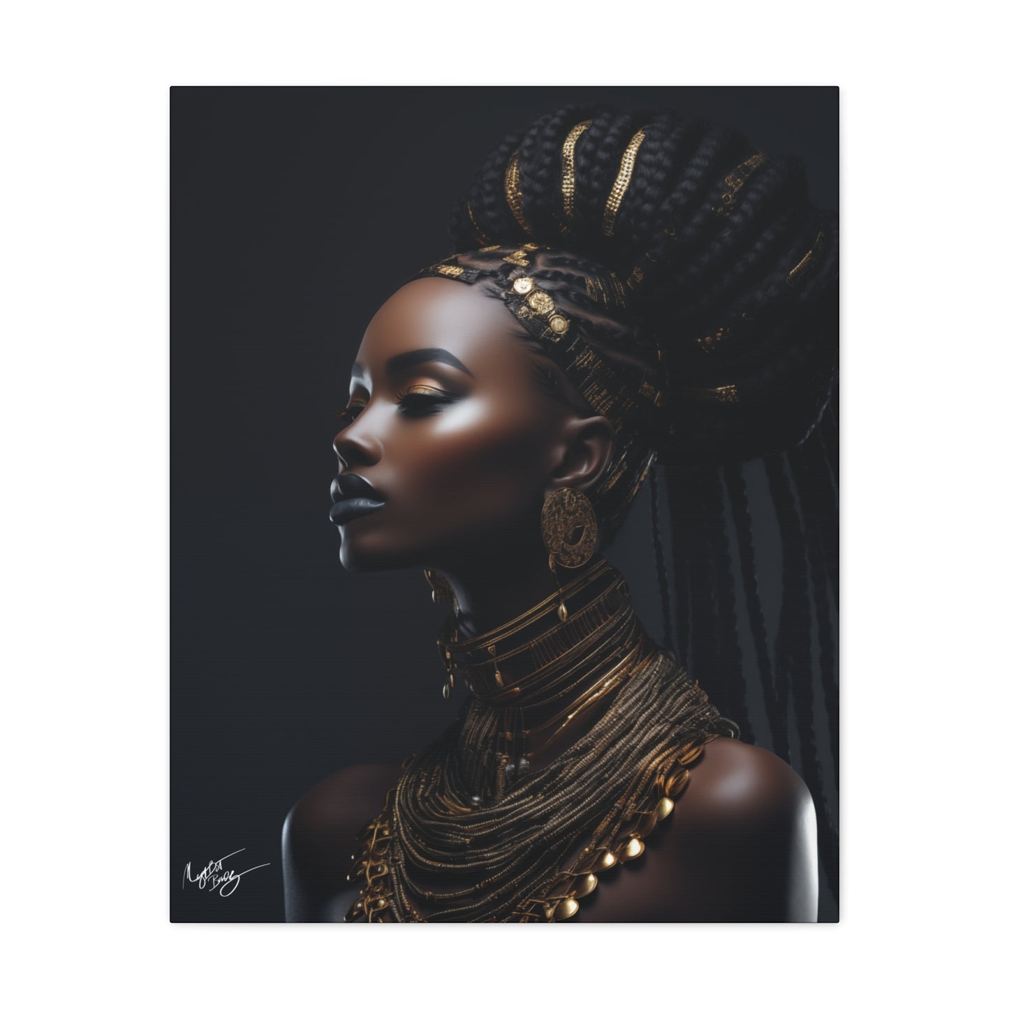 Hair Goals Afrocentric Black Woman Art Canvas Wall Print