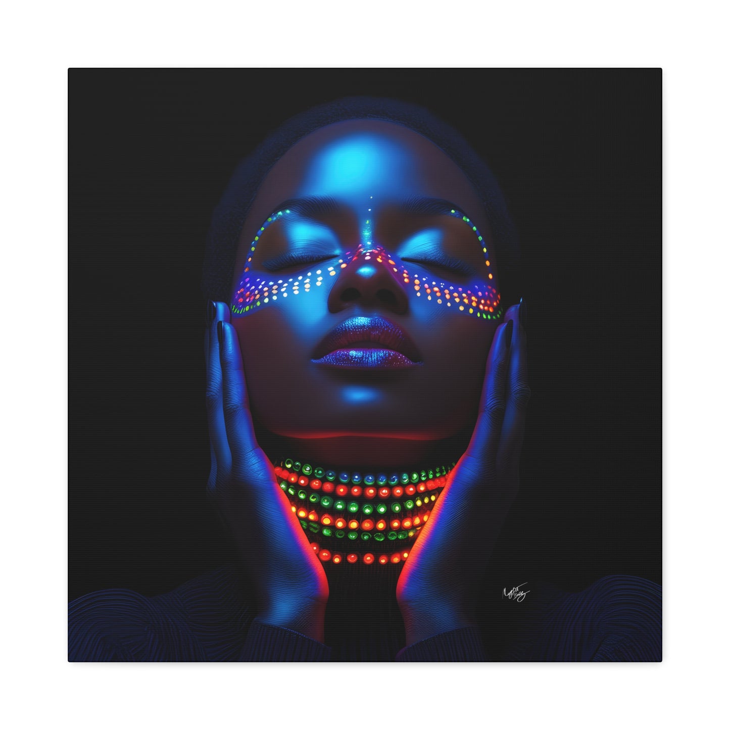 My Future Is Brighter Than The Darkness Black Woman Art Canvas Wall Print