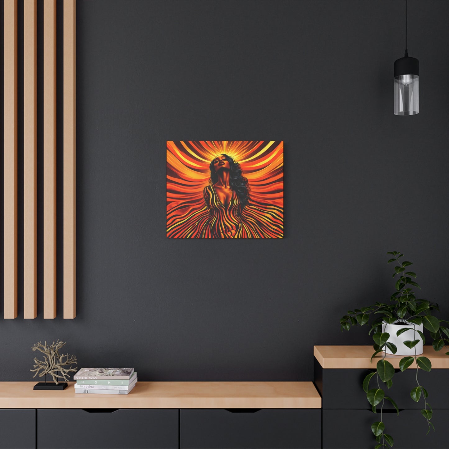 Autumn Rises Black Woman Art Canvas Wall Print
