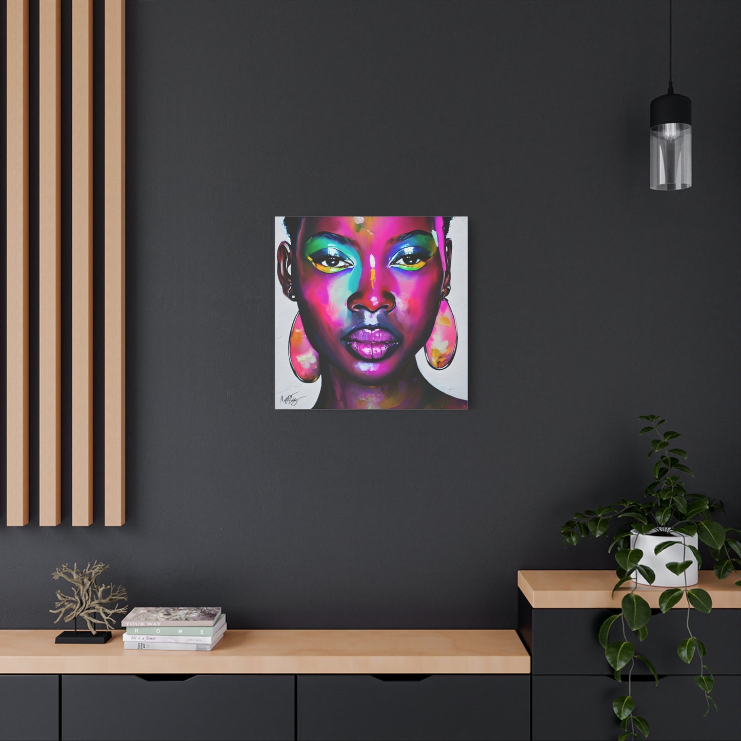 Malika Knows Afrocentric Black Woman Abstract Art Canvas Wall Print
