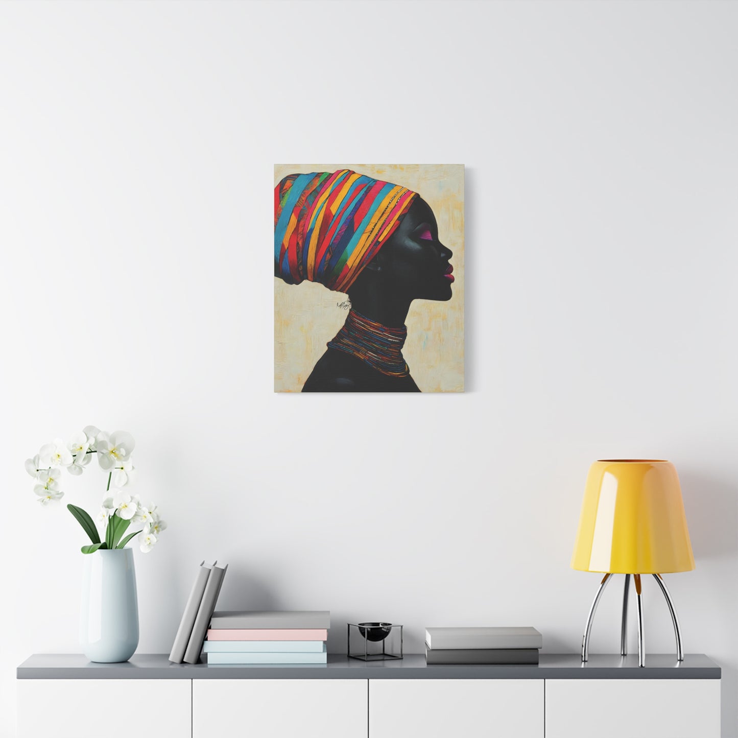 Regal Thoughts Afrocentric Black Woman Art Canvas Wall Print