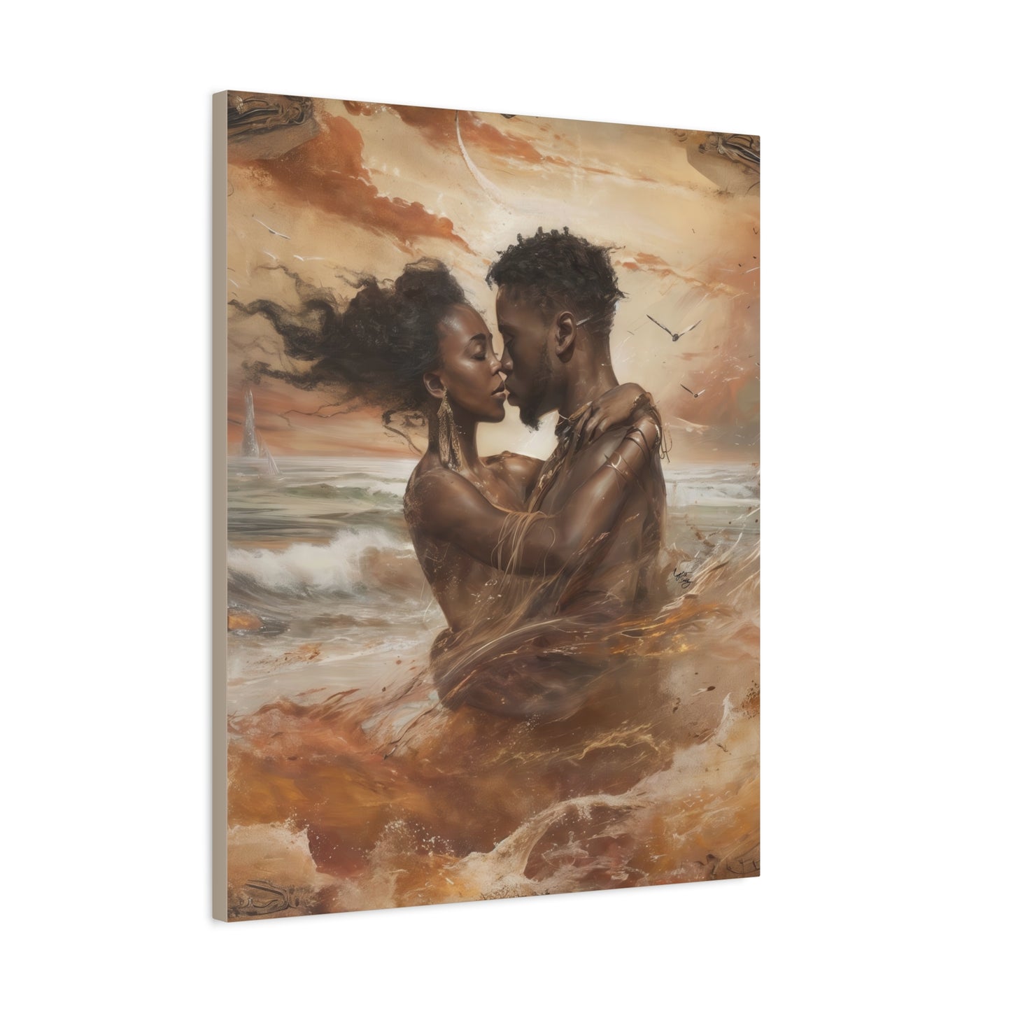 Forever Mine Black Love Art Canvas Wall Print