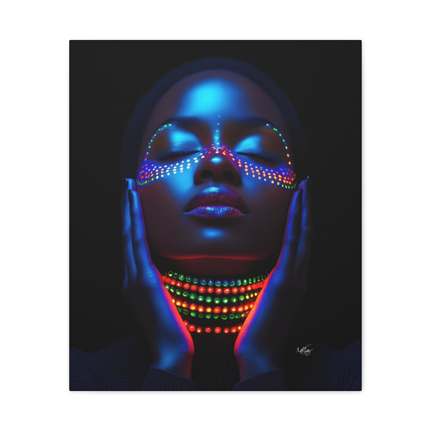 My Future Is Brighter Than The Darkness Black Woman Art Canvas Wall Print