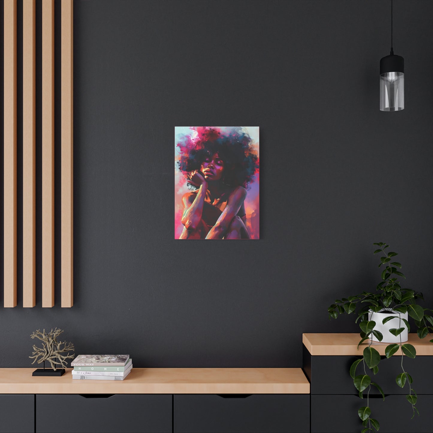 Lord Not Today Afrocentric Black Woman Abstract Art Canvas Wall Print
