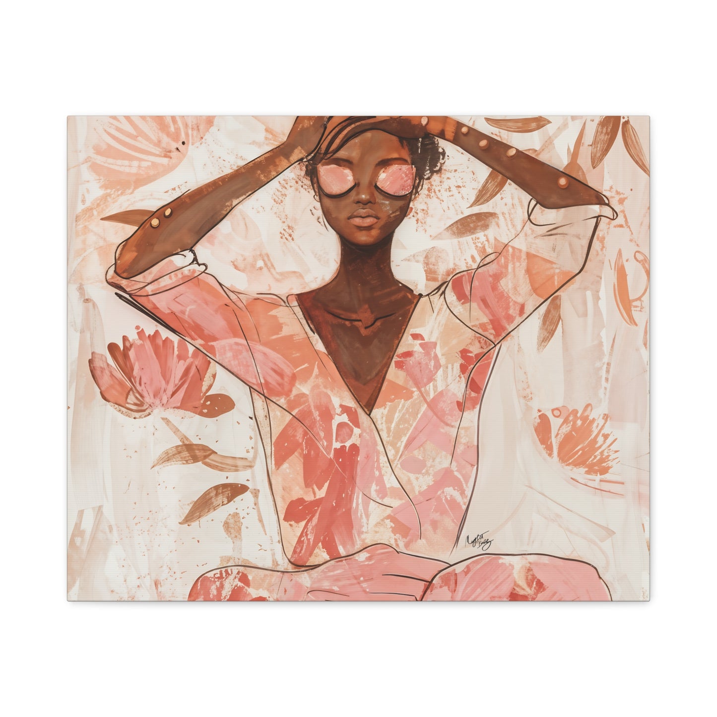 Relax It Will Be Okay Afrocentric Black Woman Abstract Art Canvas Wall Print